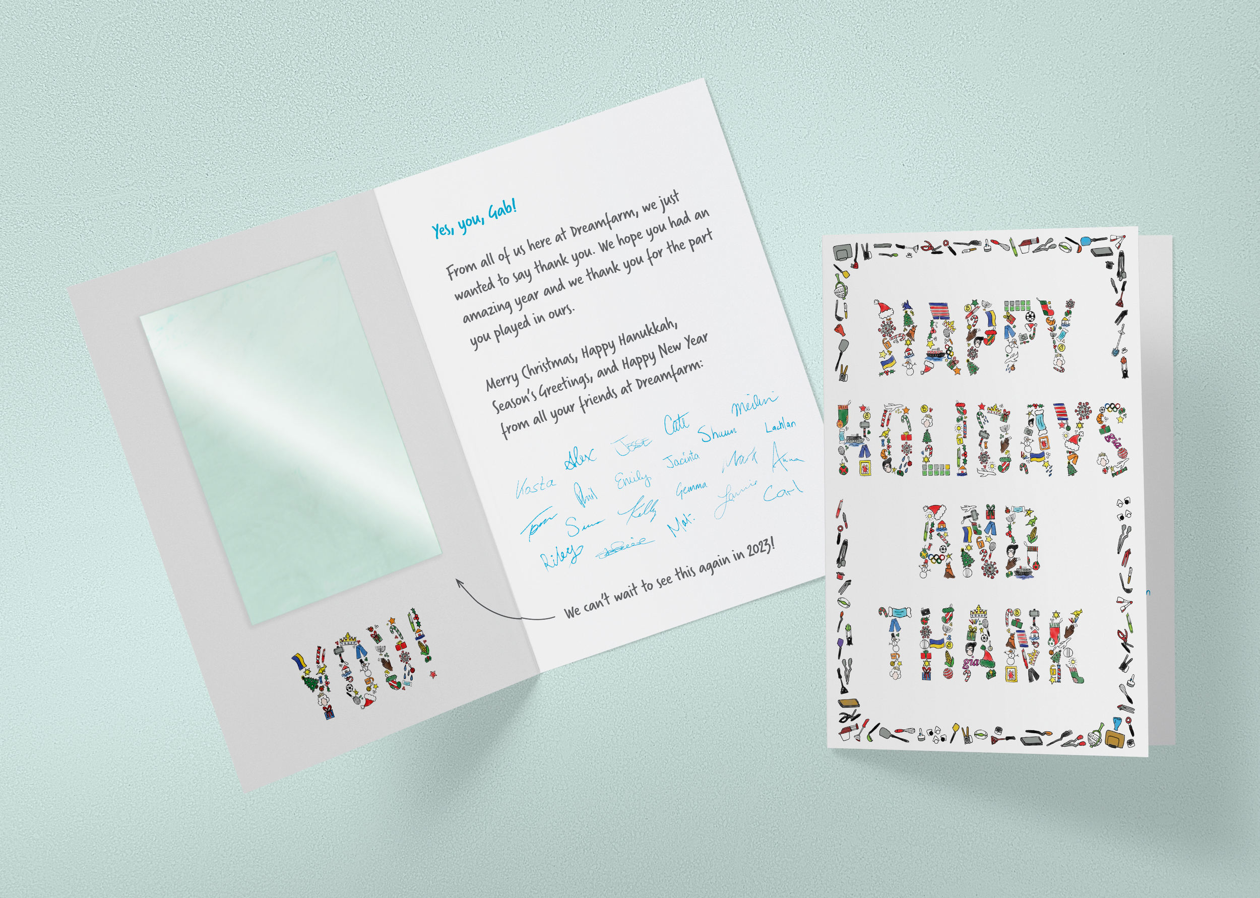 Digital Illustration - Hand-drawn elements for Dreamfarm Christmas Card