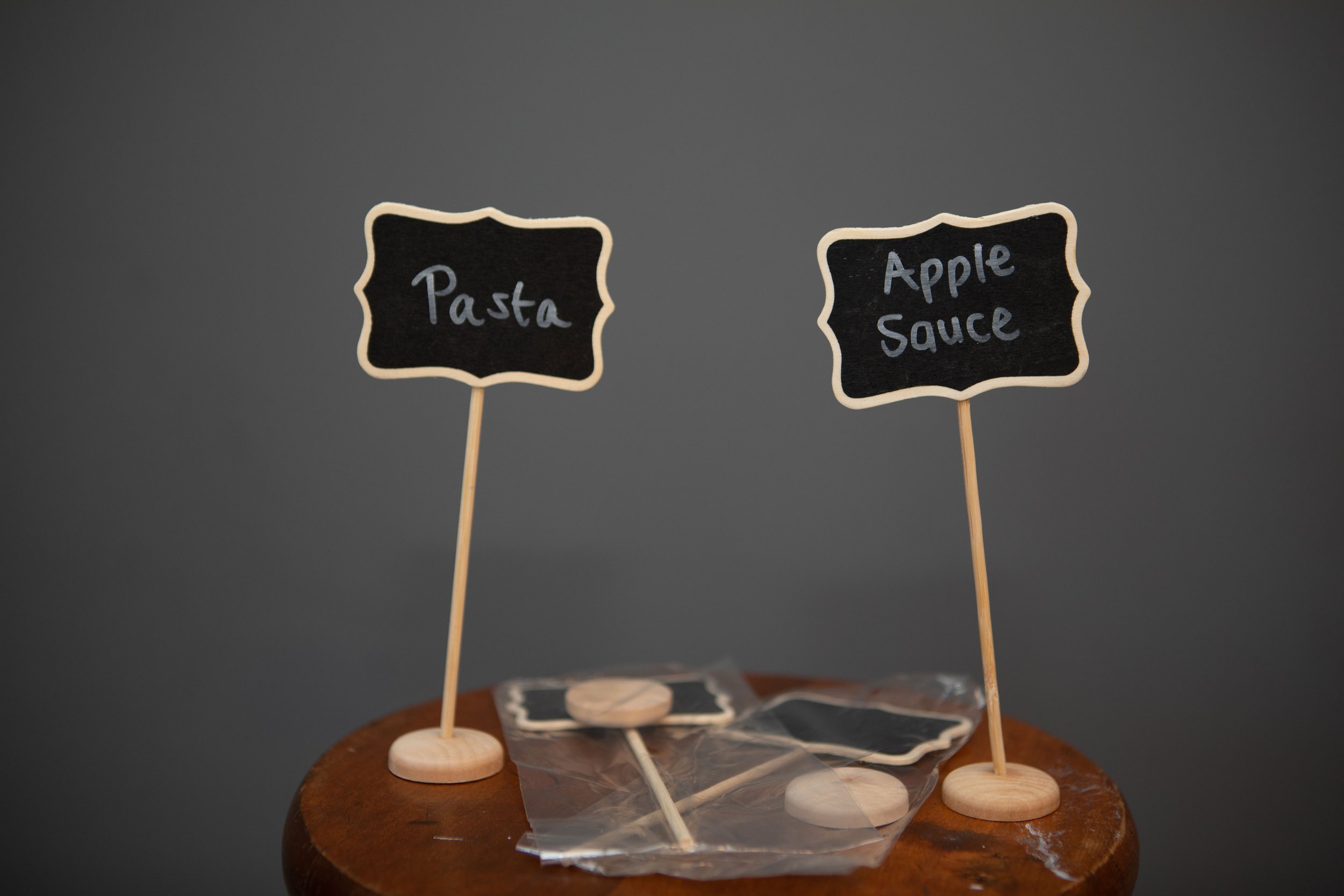 Mini Chalkboard labels on stands 

Total 12 

$2 each all for $20
