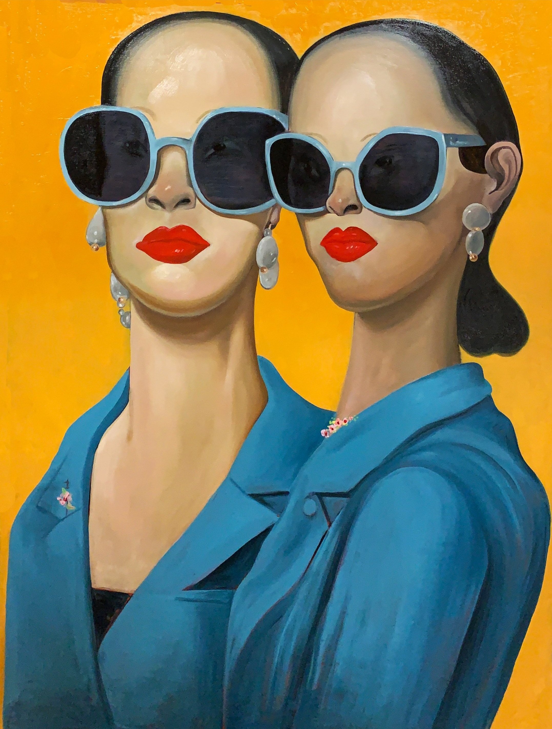 Noah Becker, Two Figures in Sunglasses, 2023, 48 x 36, oil on canvas .jpg