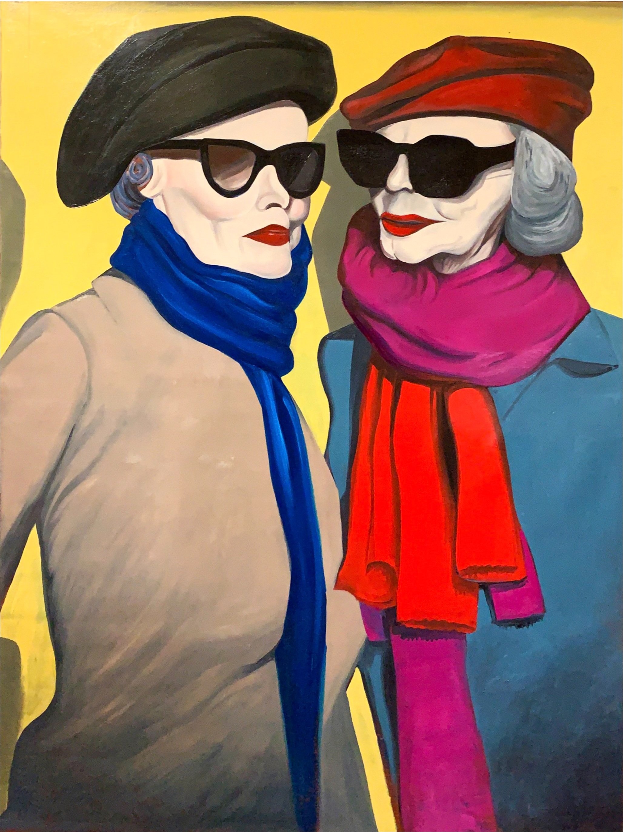 Noah Becker two figures in scarves and hats - the 48 x 36 oil on canvas.jpg