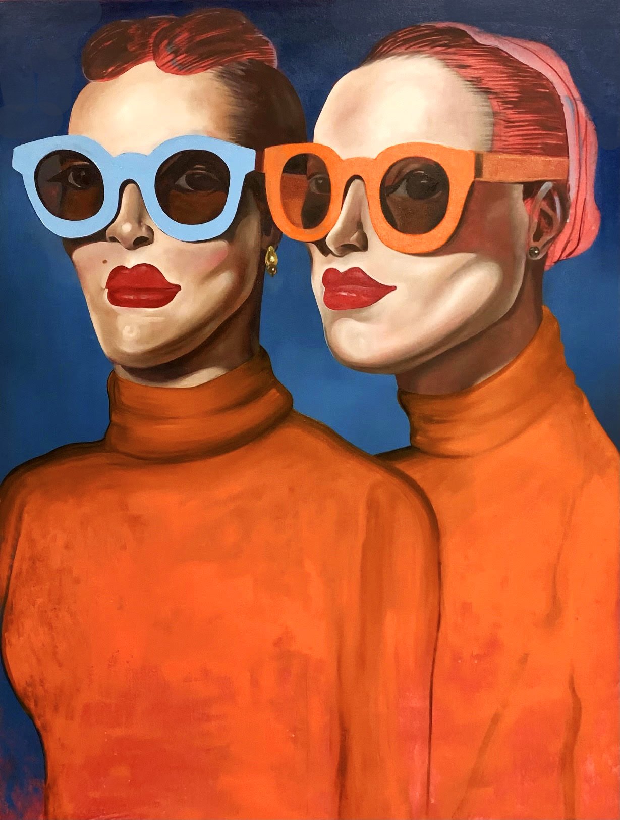 Two People in Sunglasses, 2023, 48 x 36 inches, oil on canvas .jpg