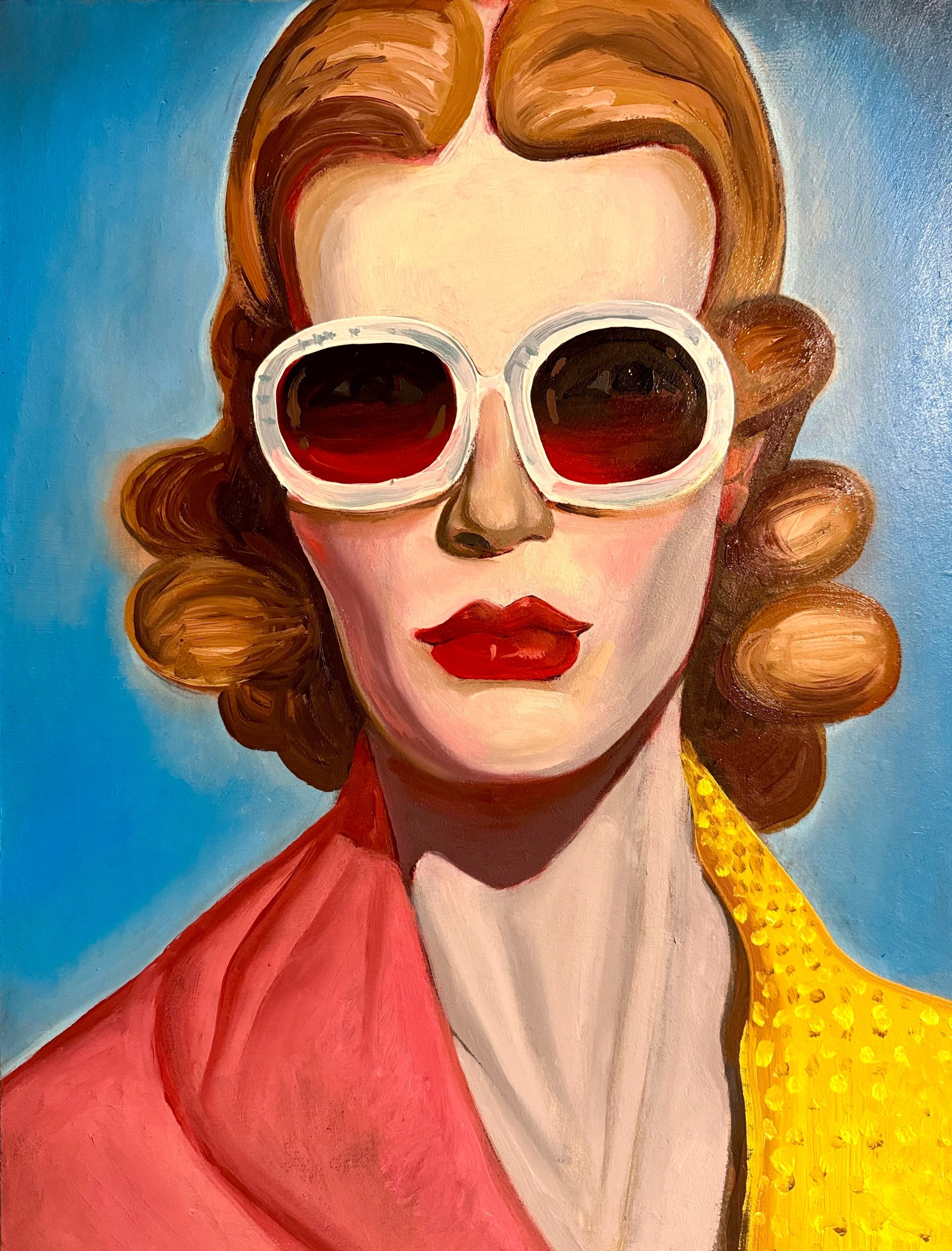 Noah Becker Figure in Red Glasses, 2024, 16 x 12, oil on panel .jpg