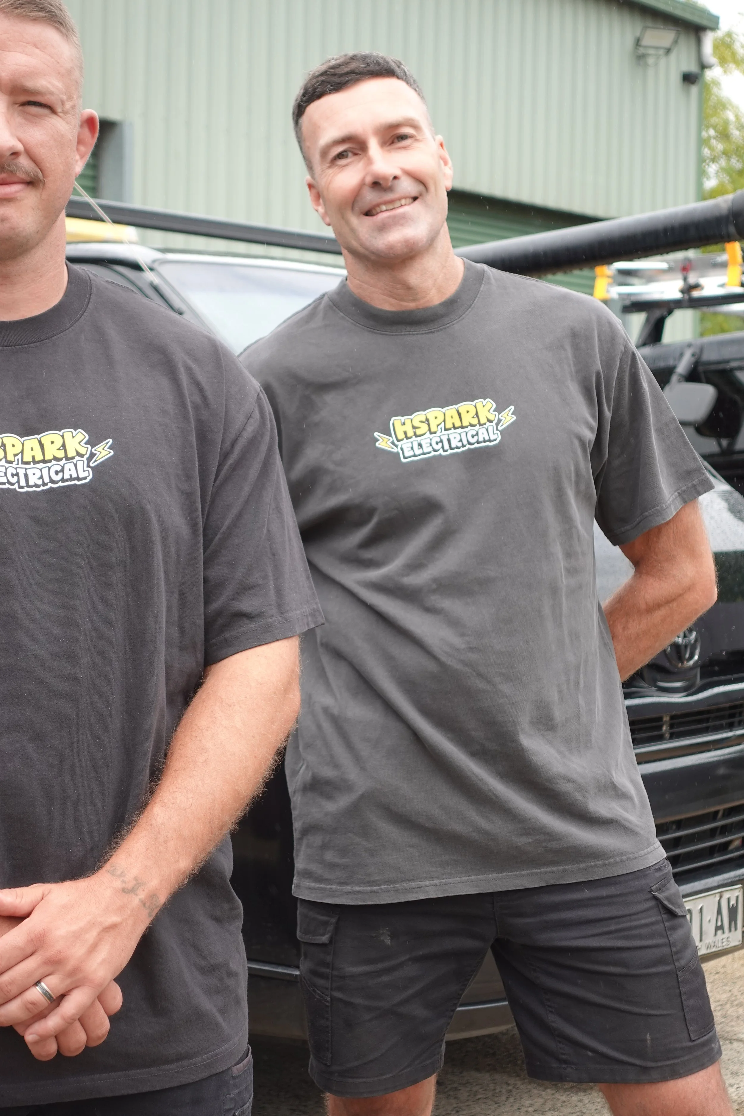 STRIPPIN WIRES & BUILDING EMPIRES CHARCOAL TSHIRT