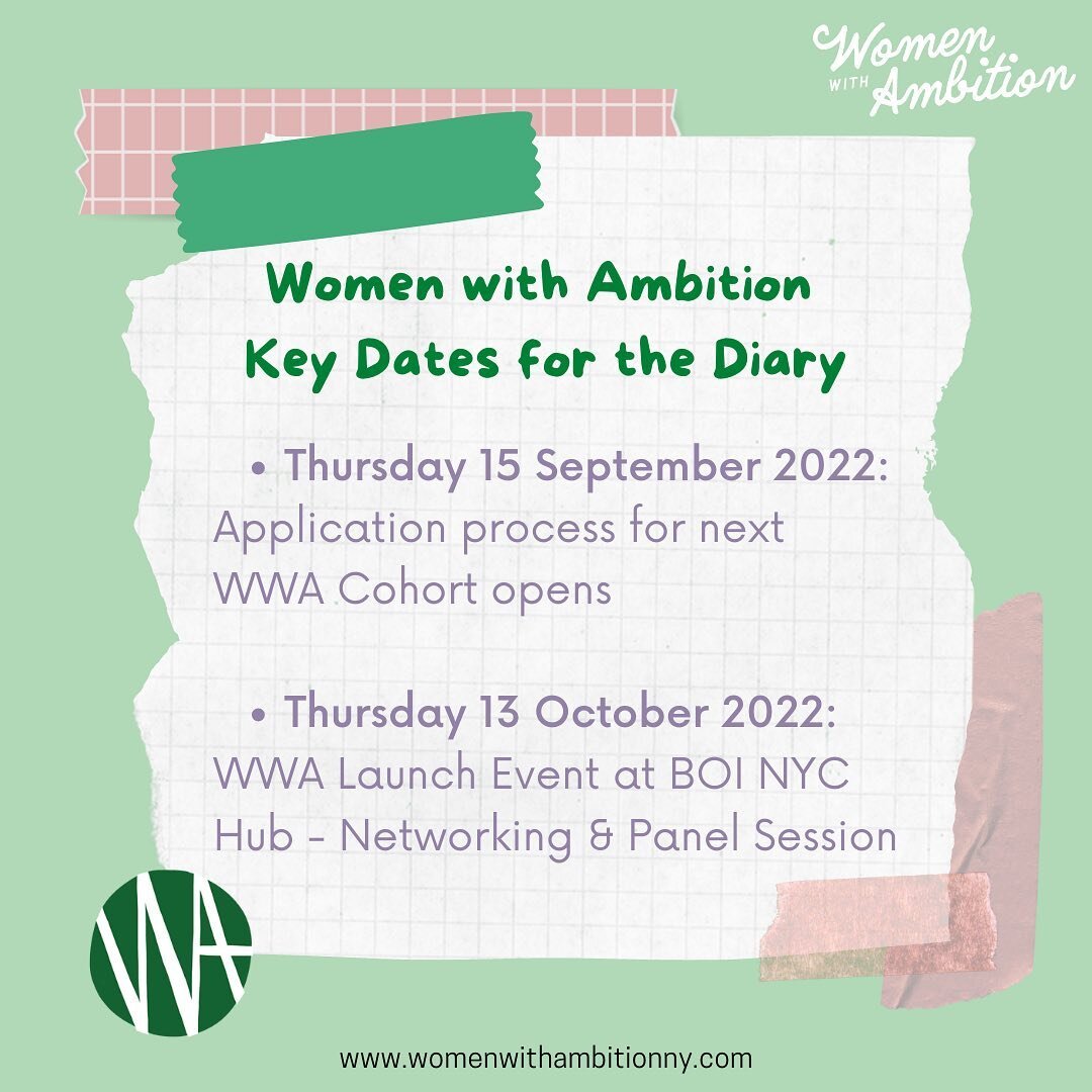 Key Dates to Note! 💡✏️📲

Marking the end of the summer with some excitement regarding our next WWA opportunities! ⭐️ Mark the following dates in your diary, and get involved! 🌈

&bull; Thursday 15 September: the application process for our next co