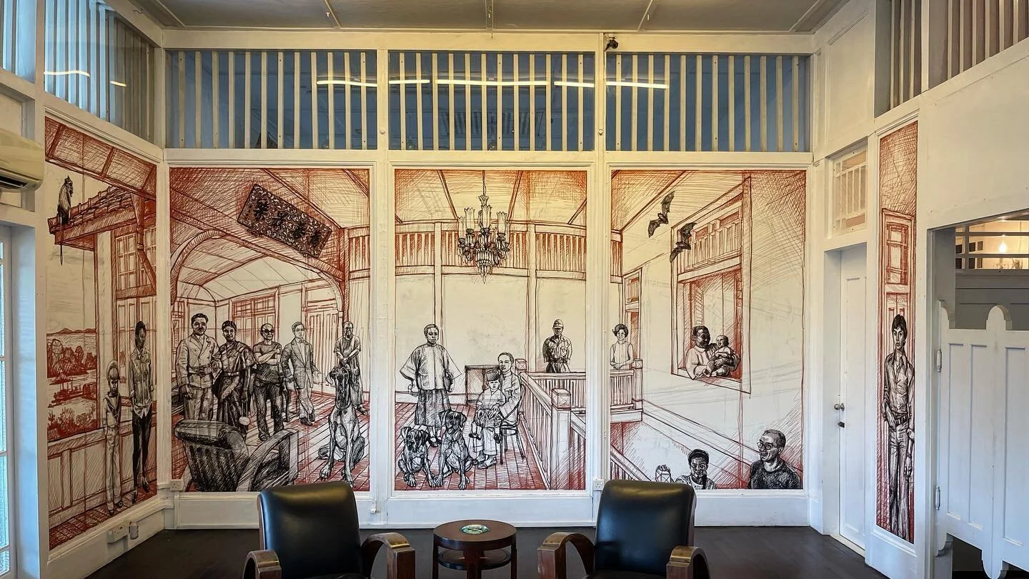 In Camera: Installation @temenggongsg  Open now til 27 November - Free Entry!
.
The west wall offers a glimpse into the public life of the house with a view into the living room next door. Various people from 1910 to present appear within the space, 