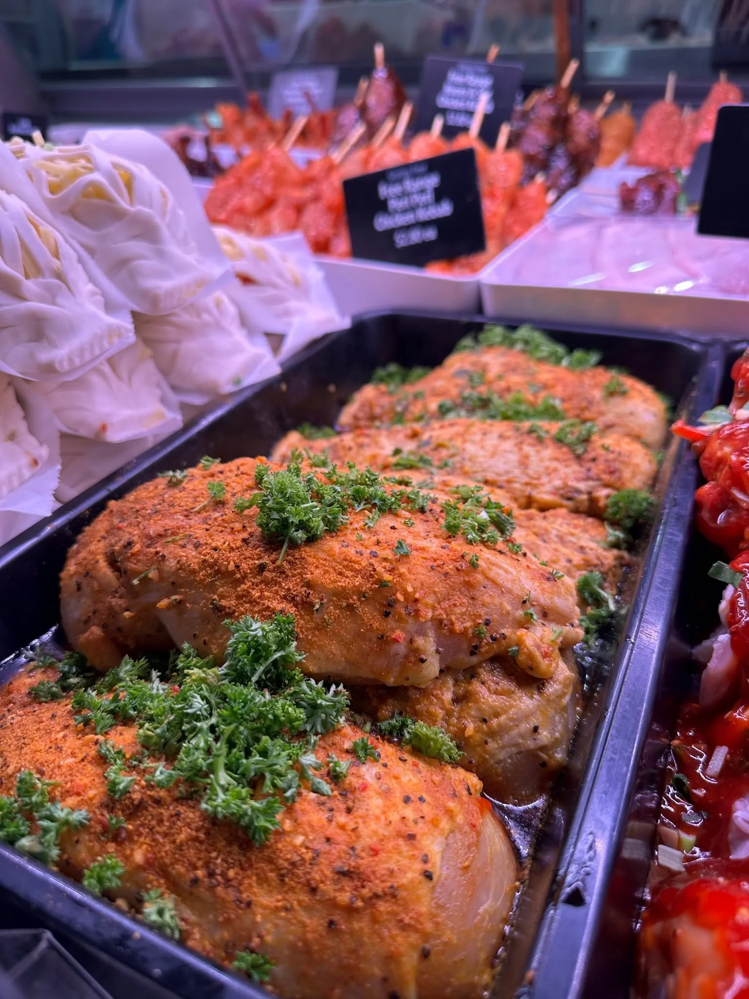 Here's two quick and easy dinner ideas for the week from CJ's Butchers!

The gluten free Moroccan Chicken Breast and the Mississippi Chicken. 

These would go perfectly with your favourite sides such as chips and salad! 🥗

Visit CJ's today!