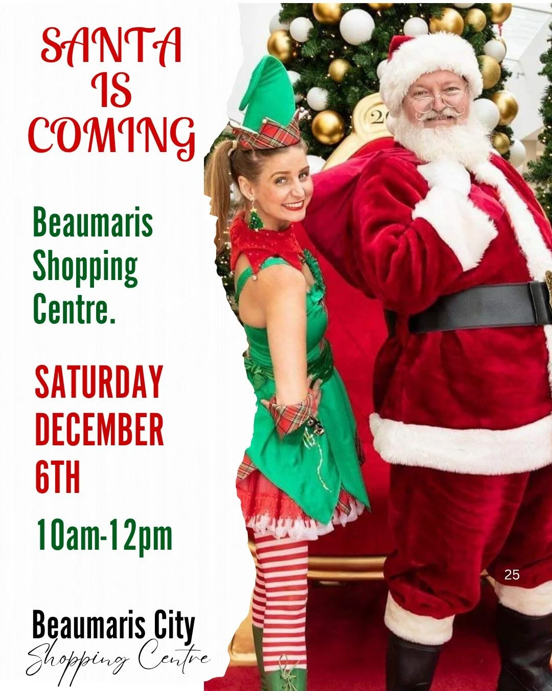 Santa Claus is coming to Beaumaris City! 🎅🏻

Join us in the Christmas festivities at Beaumaris City Shopping Centre on the 6th of December! 

Grab a photo with Santa as he roams the centre! Now is the time. 🎄

Head down to Beaumaris City Shopping 