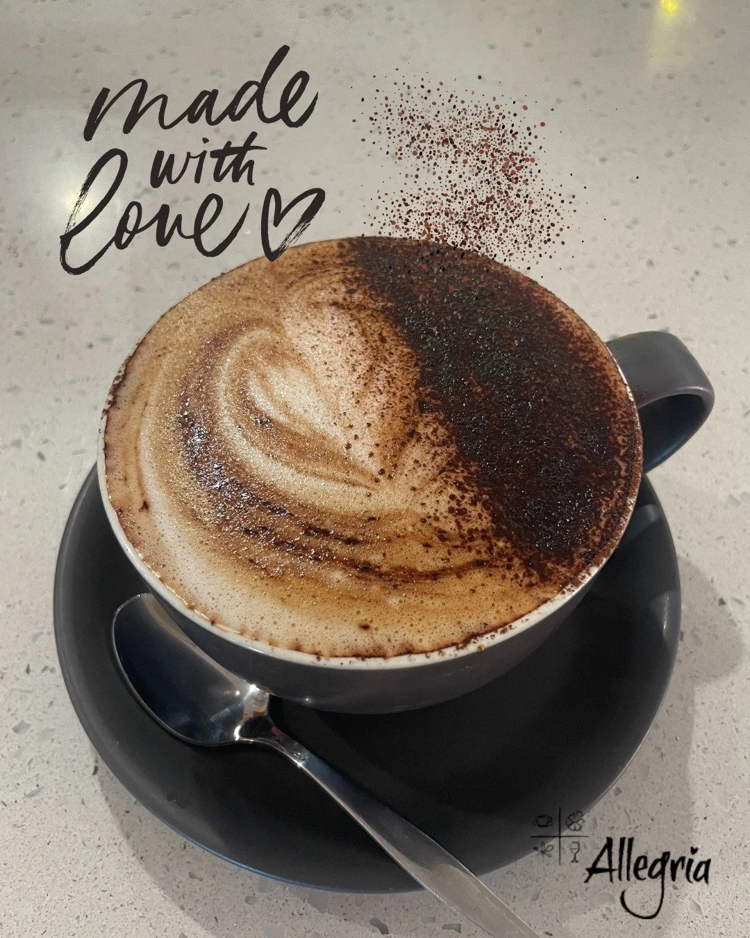 It's that time of year when you need a little extra to get you through the day.. pop in to @allegria_cafe at Beaumaris Shopping Centre and grab a coffee to go.

Made with love. 🖤