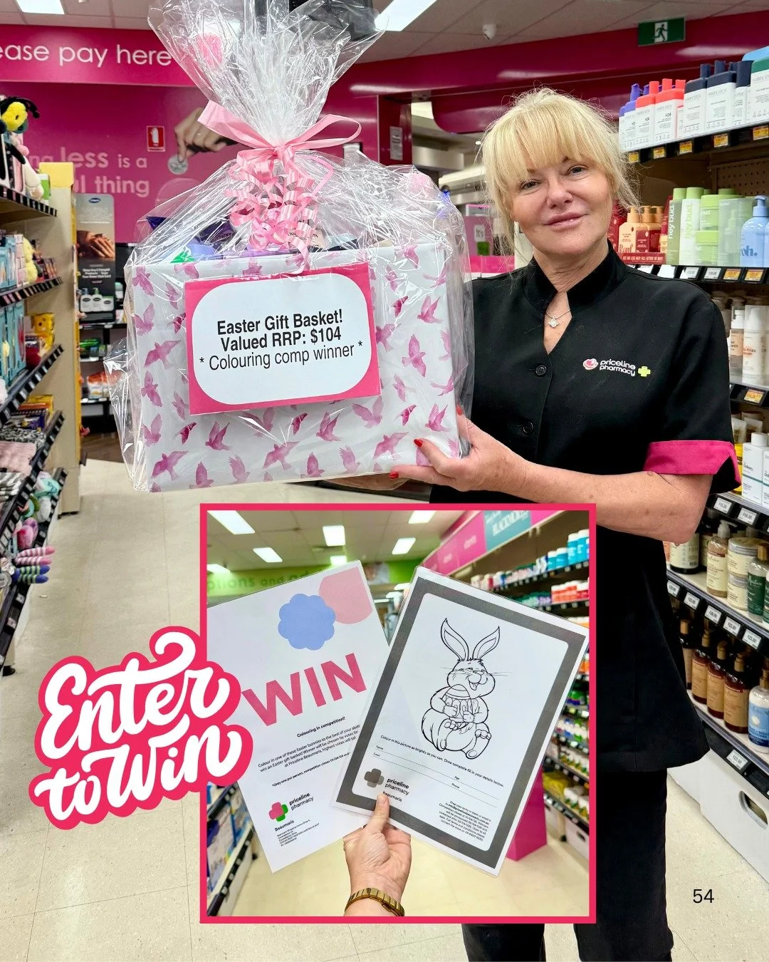 🐰COLOURING COMPETITION AT PRICELINE BEAUMARIS !🐰 

Head in and see the team at Priceline Pharmacy Beaumaris and collect your colouring in sheet to go into the chance to win this years Easter Gift Basket Valued at just over $100. 🐣

T &amp; C's
One