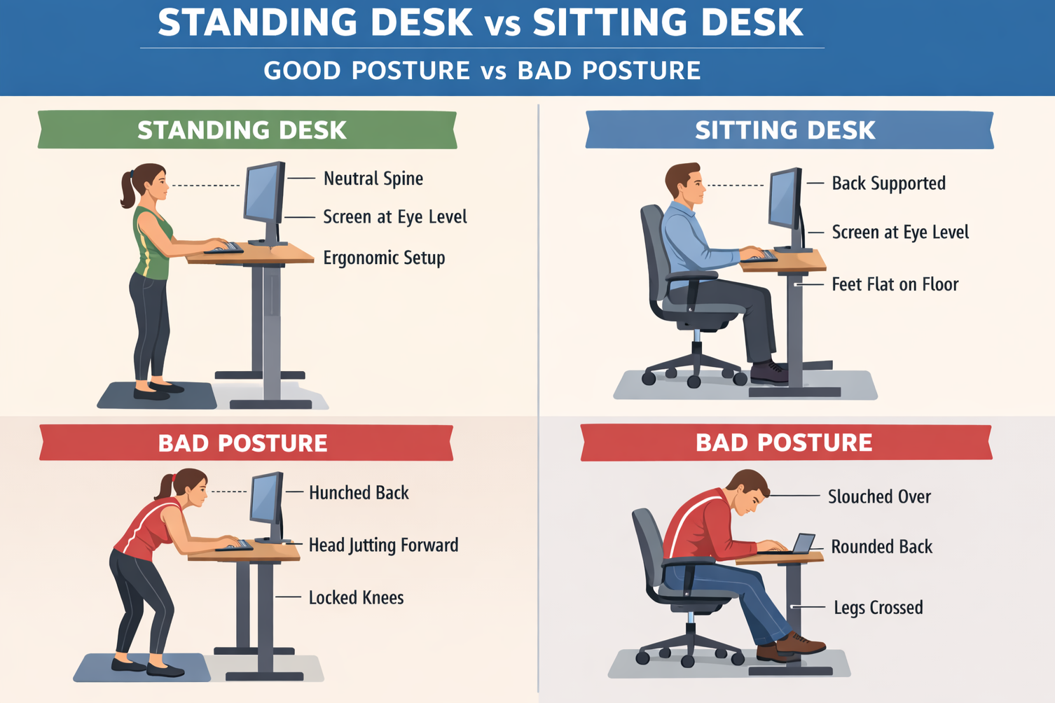 Standing Desks vs Office Chairs: Which Is Better for Your Spine?