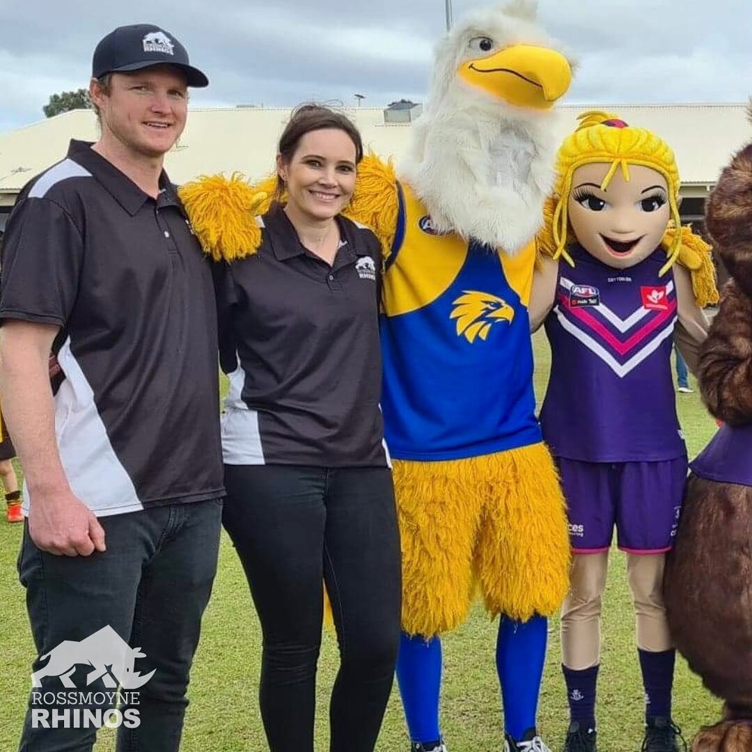 Thank you to the Rhinos for escorting the mascots at the AusKick Carnival at Shelley Reserve today!