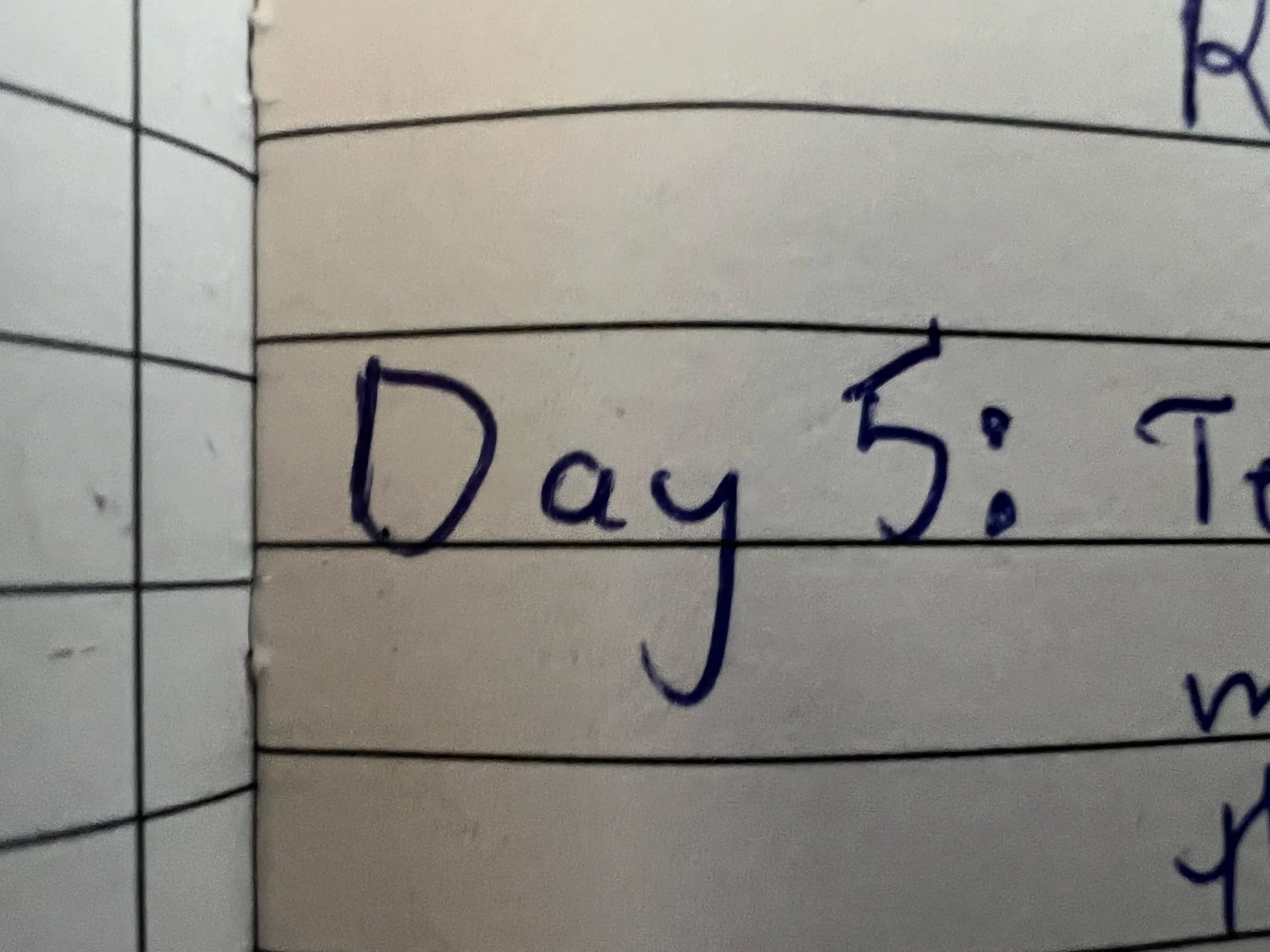Notes from the Log:          Day 5