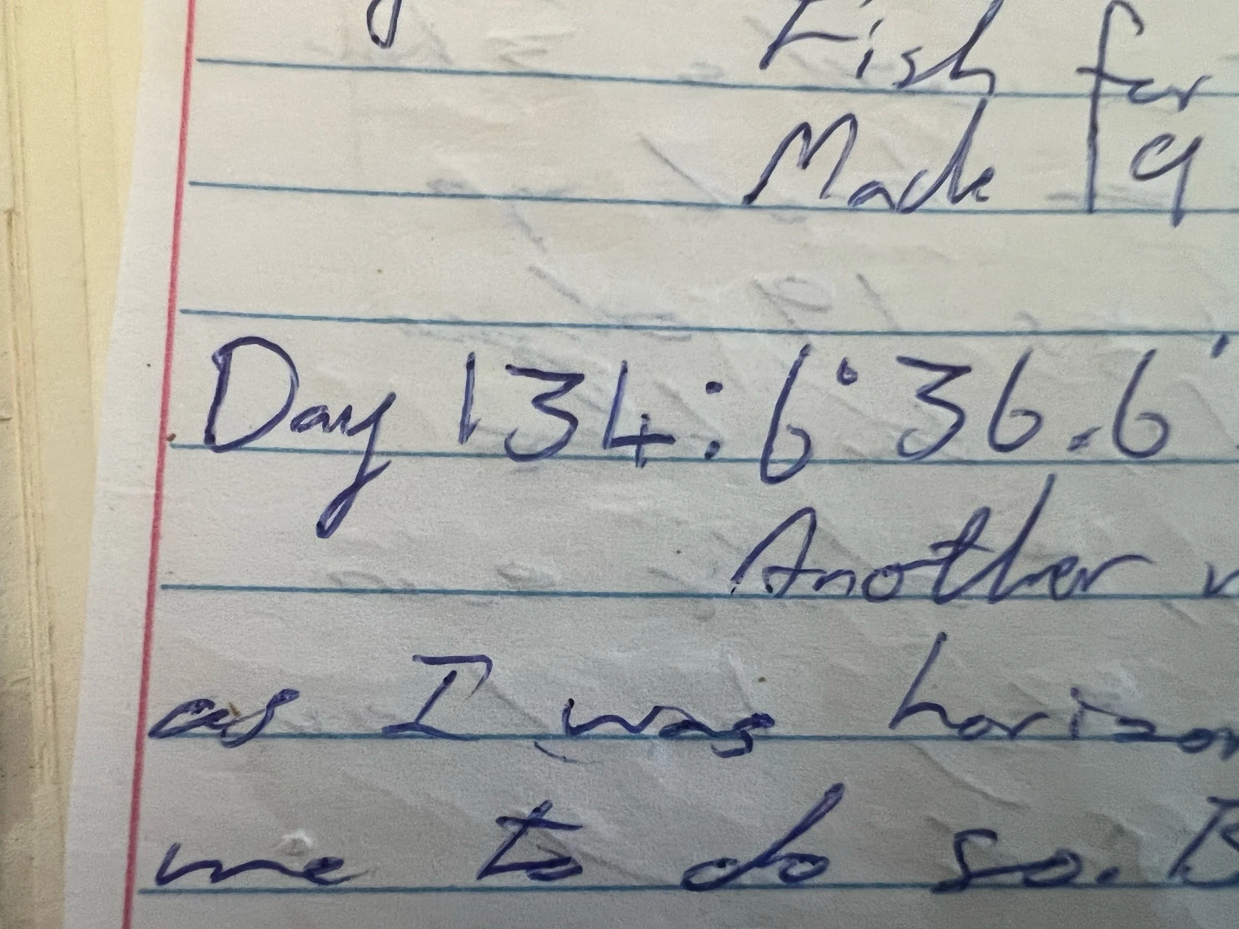 Notes from the Log: Day 134