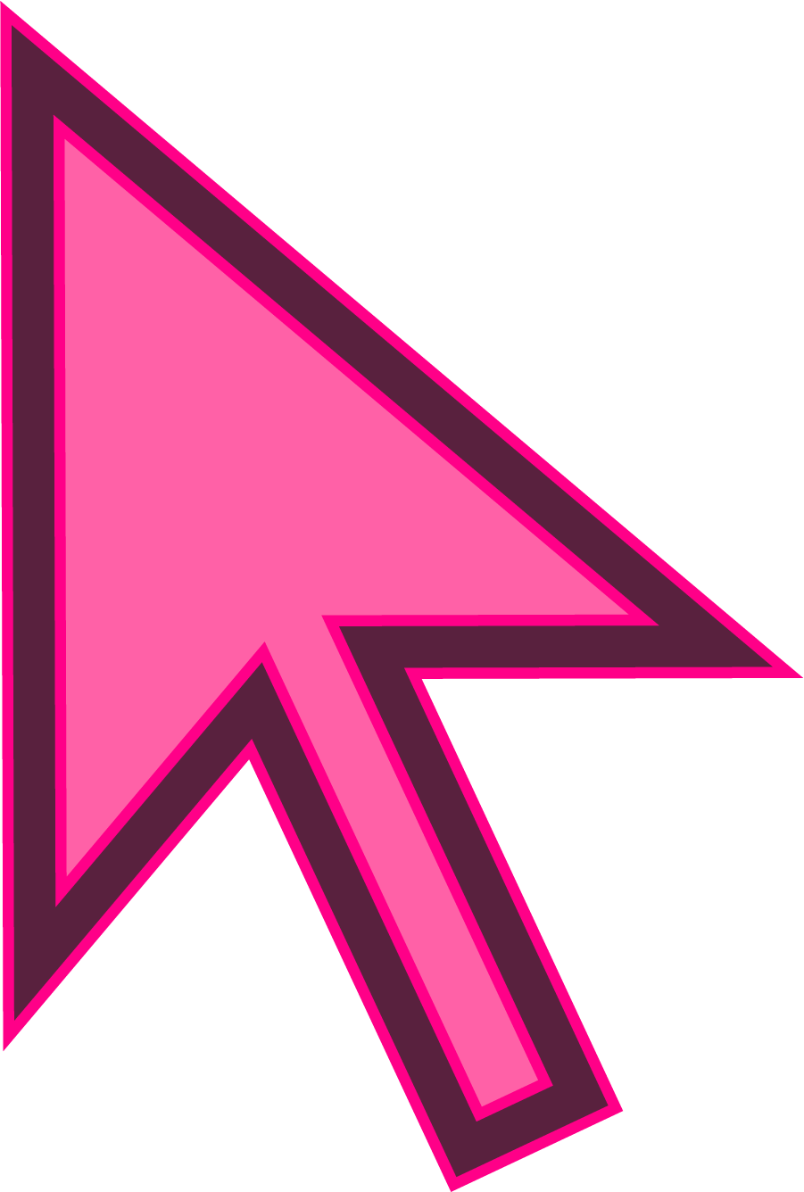 Pink and black computer cursor arrow pointing upward and to the left.