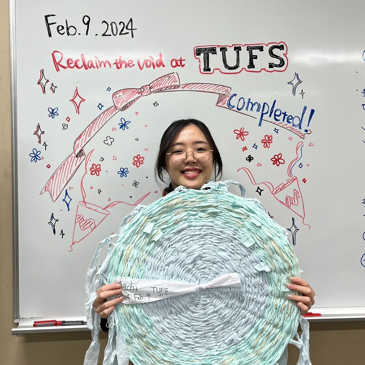 Our rug-hub in Tokyo has completed its work! Such a joy to have had the pleasure of meeting Machi when she came to one of our retreats on country. Machi has been inspired by the project, and wanting to make her fellow Japanese students aware of the i