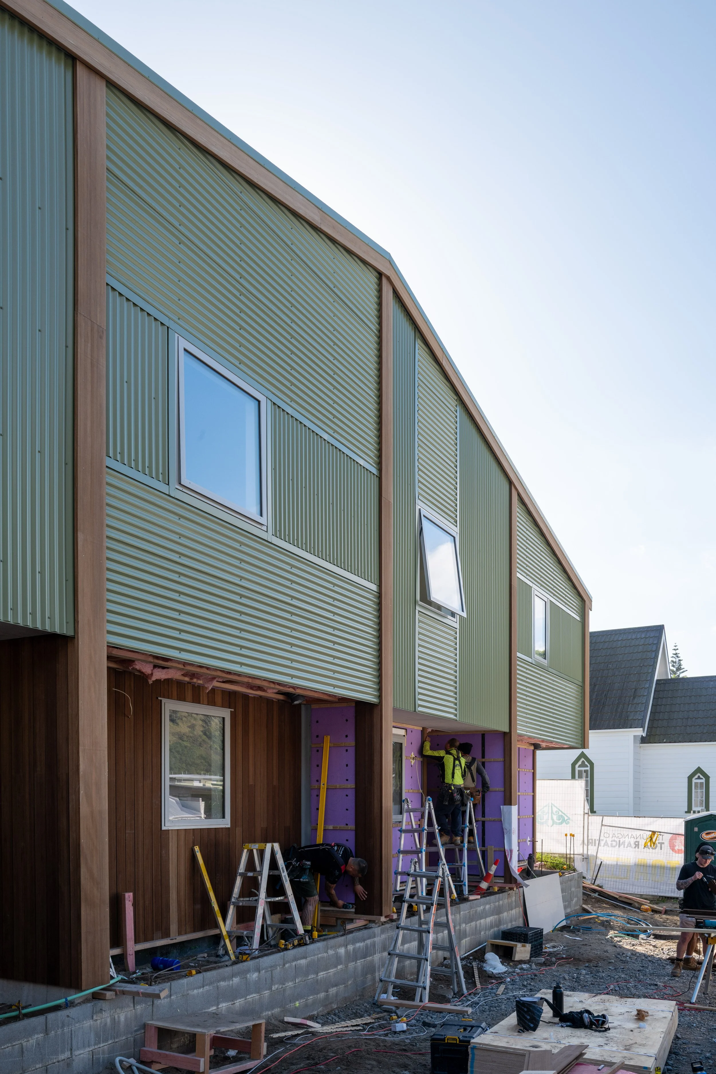 Beachroad Townhouses by First Light Studio, Townhouses in Paekākāriki in collaboration with Te Āhuru Mōwai, Ngāti Toa