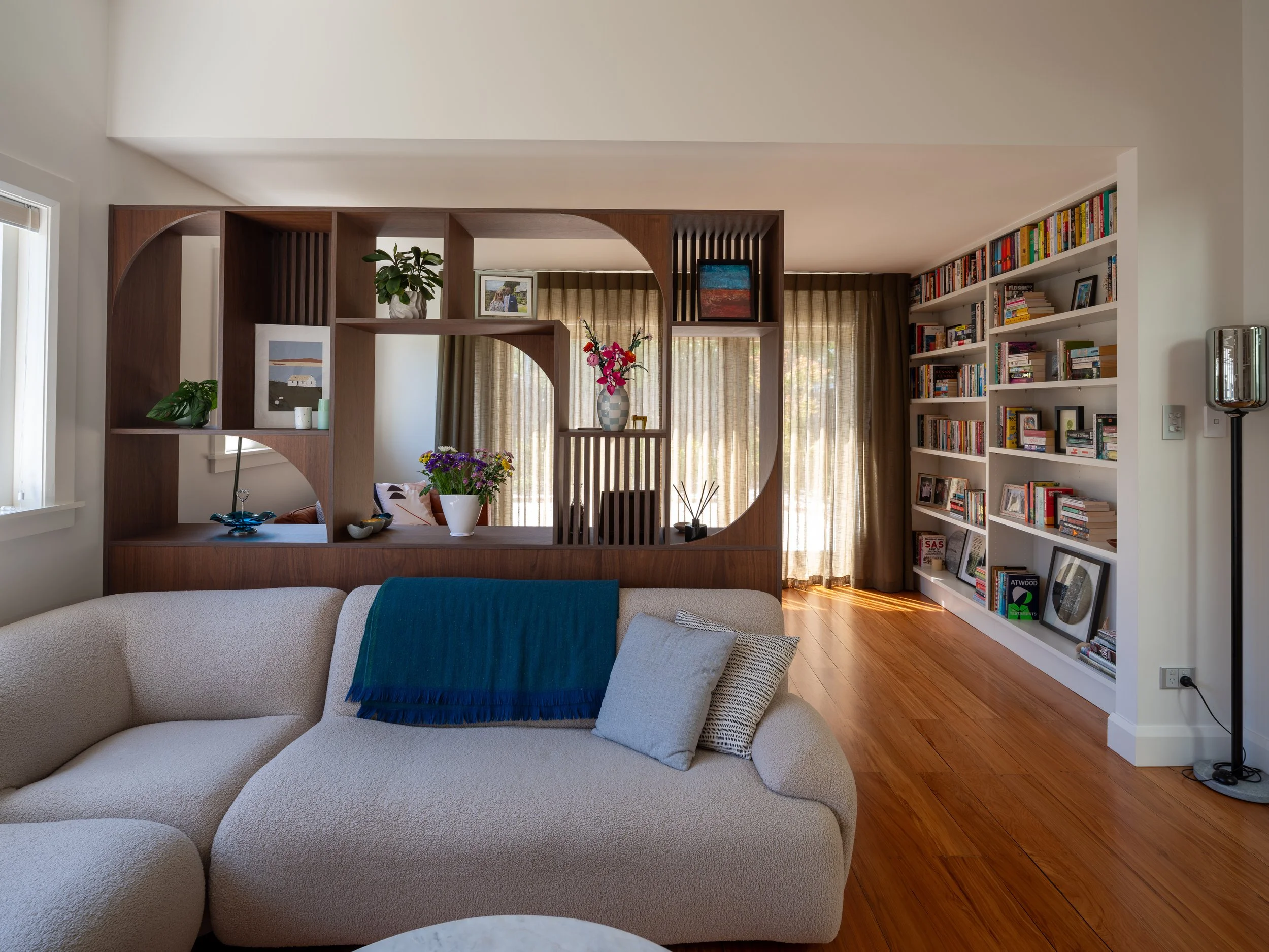 Living room with natural light Rongopai Reno, contemporary renovation Palmerston North