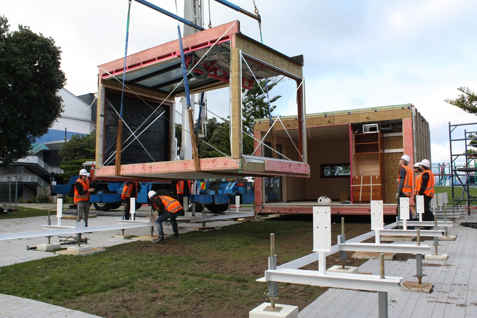 The First Light House, full-scale solar powered eco house has parts craned in