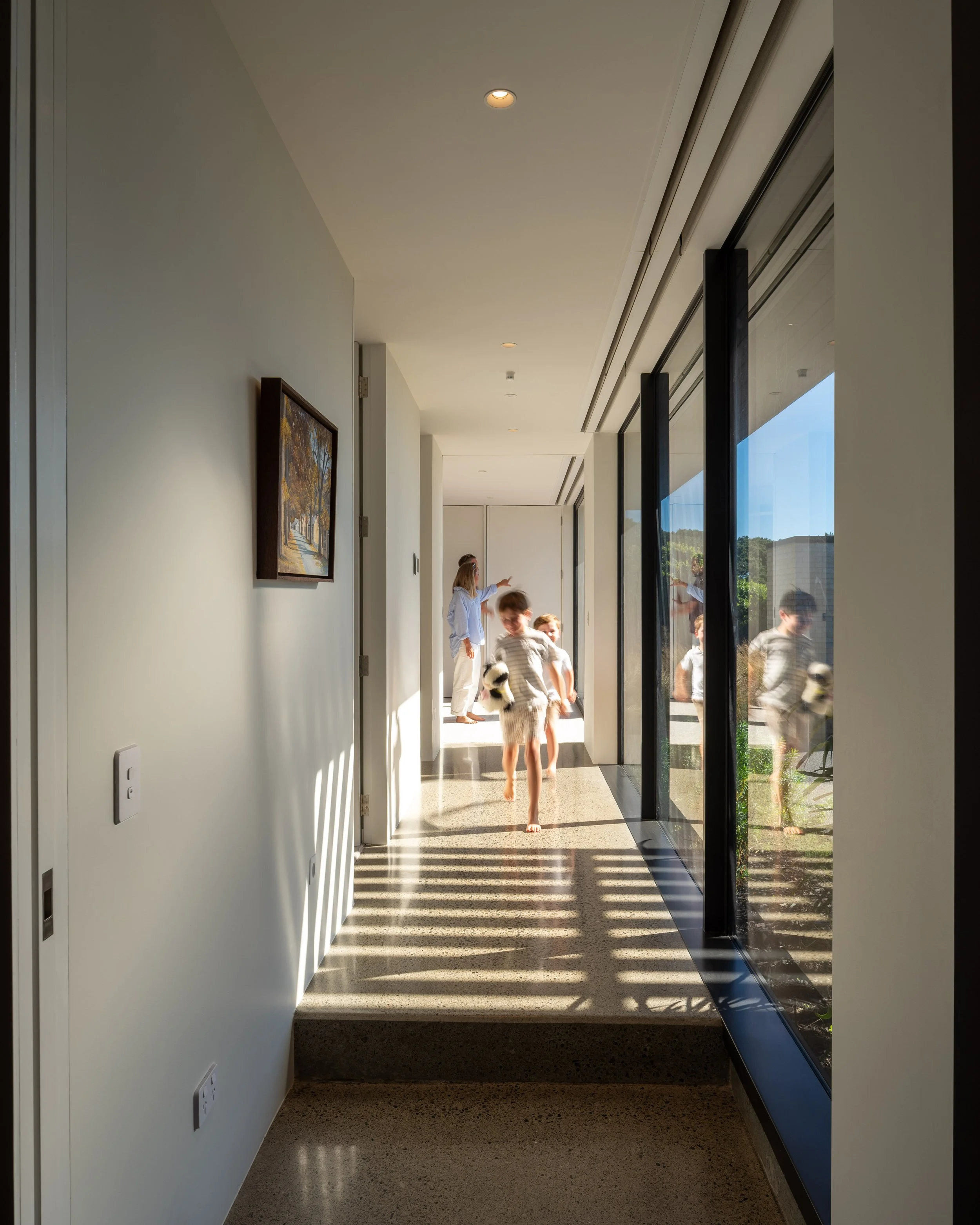 Split level interior architecture responding to dune landscape