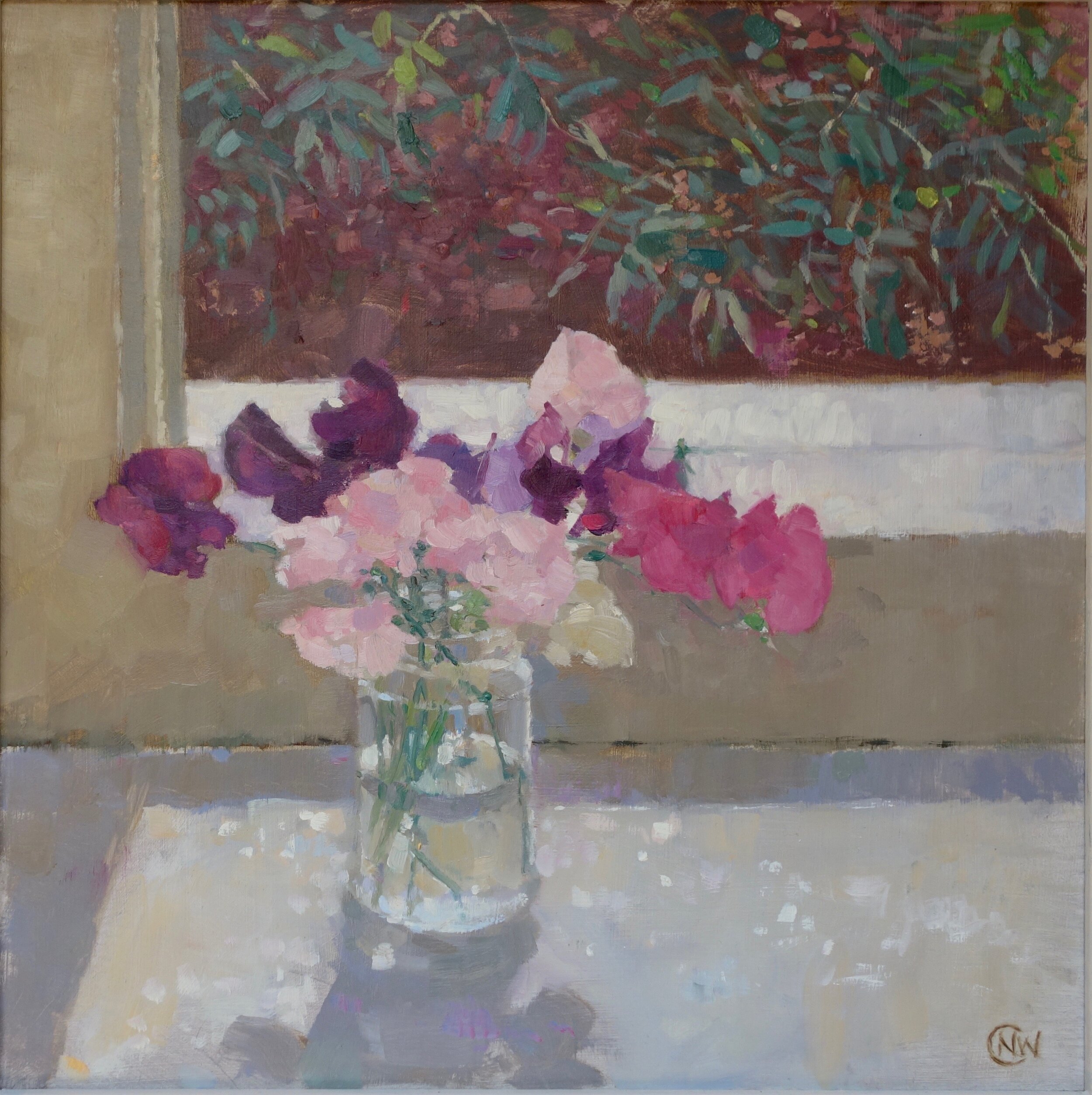 Perchiing on a windowsill oil on board 12%22x 12%22.jpeg