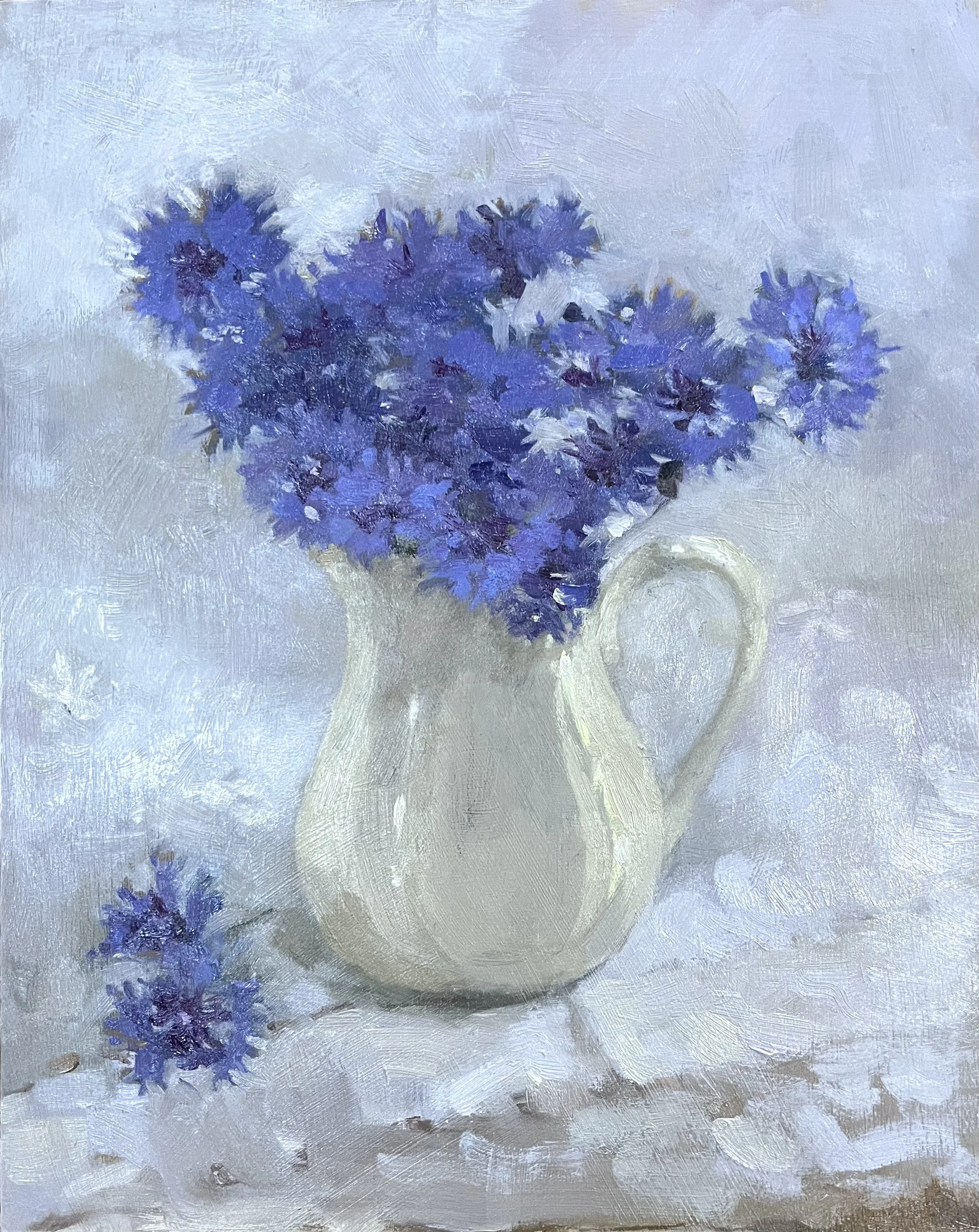 Something Blue Oil on board 10 x 8 in