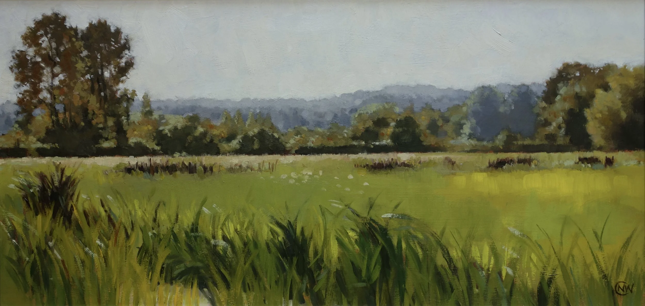 It's Always Greener Oil on board 8 x 16 in
