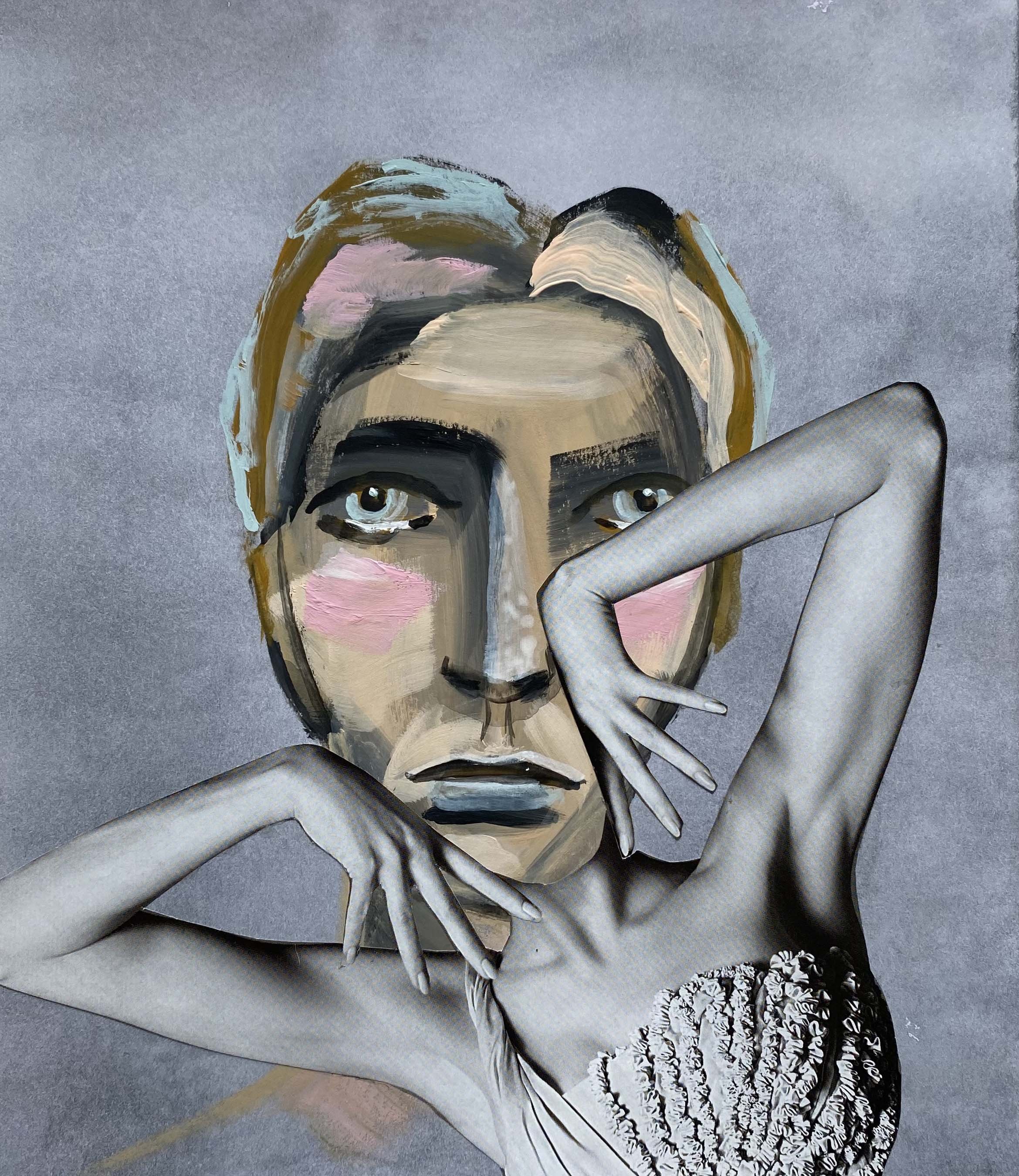 ohne Titel, 2022
Acryl, Collage auf Papier
21 x 18 cm
