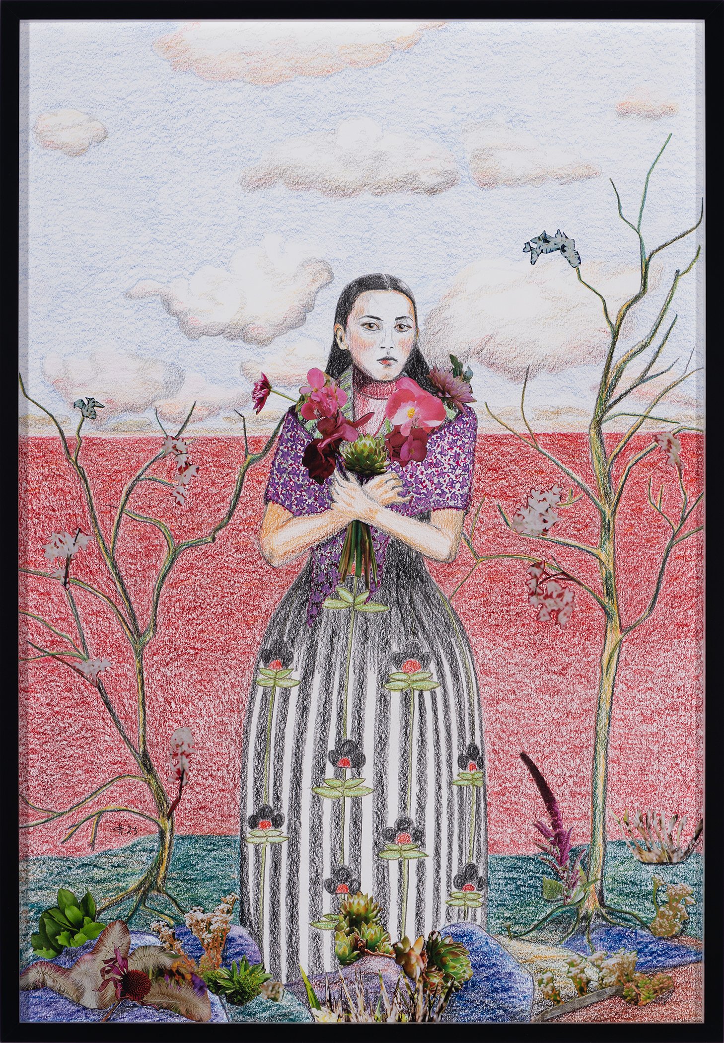 Das Blumenmädchen
2023
Zeichnung, Collage
48 x 33 cm