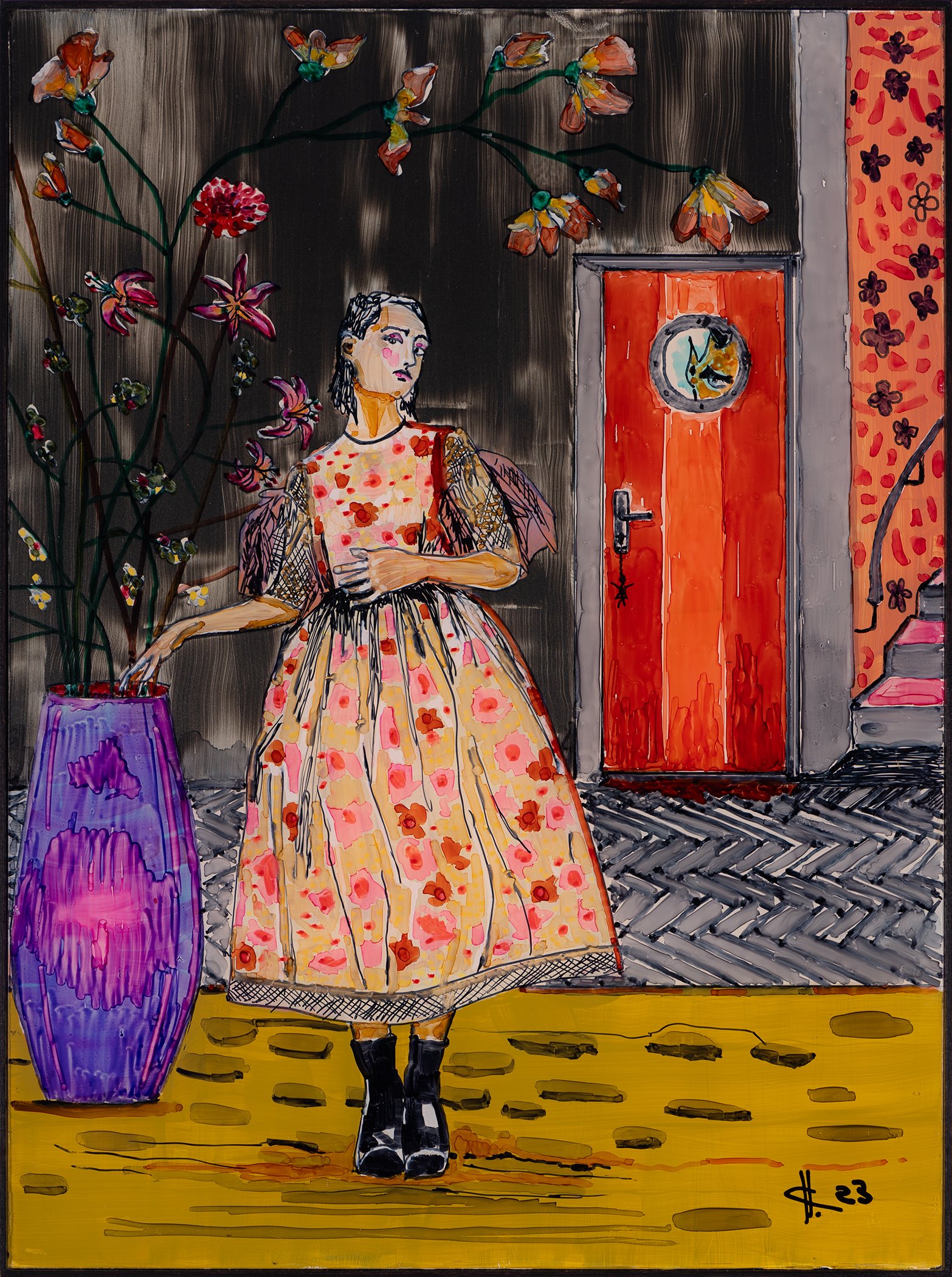 Christa Filser
Mephisto
2023
Hinterglasmalerei
23 x 19 cm