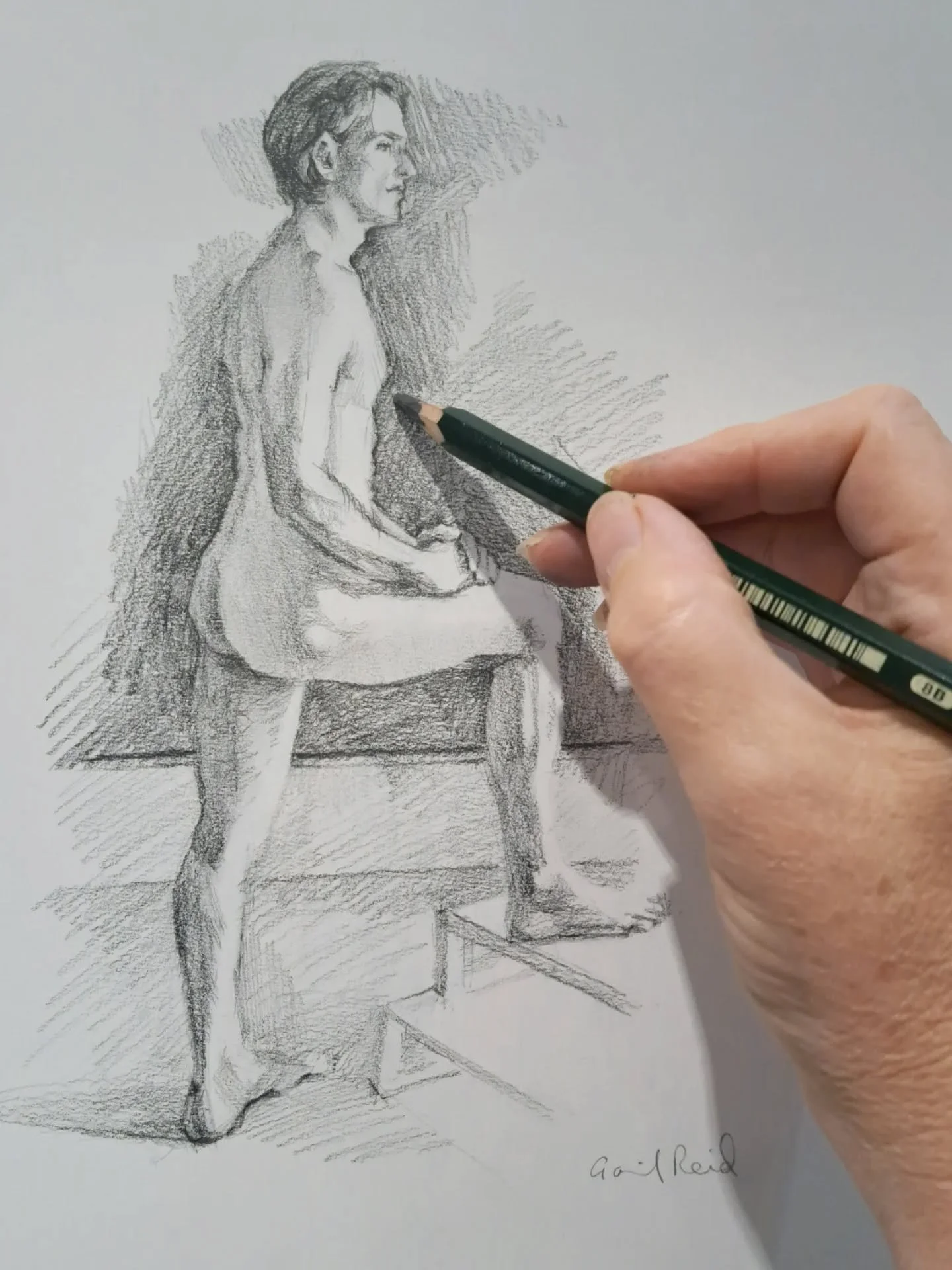 What would it be like to model from life for the experience? 😊. With me, it could take many forms, depending entirely on the sitter's goals  But usually a morning of sketched shorter poses, getting a feel for what works, and  considering options for