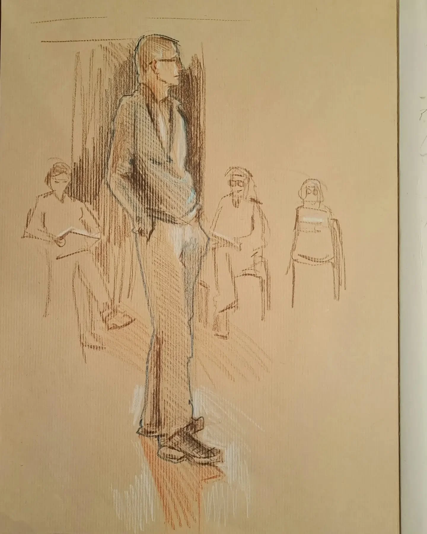 Lovely morning drawing members of @cliftonartsclub . In the absence of the scheduled life model, some excellent stepping-up happened 😊