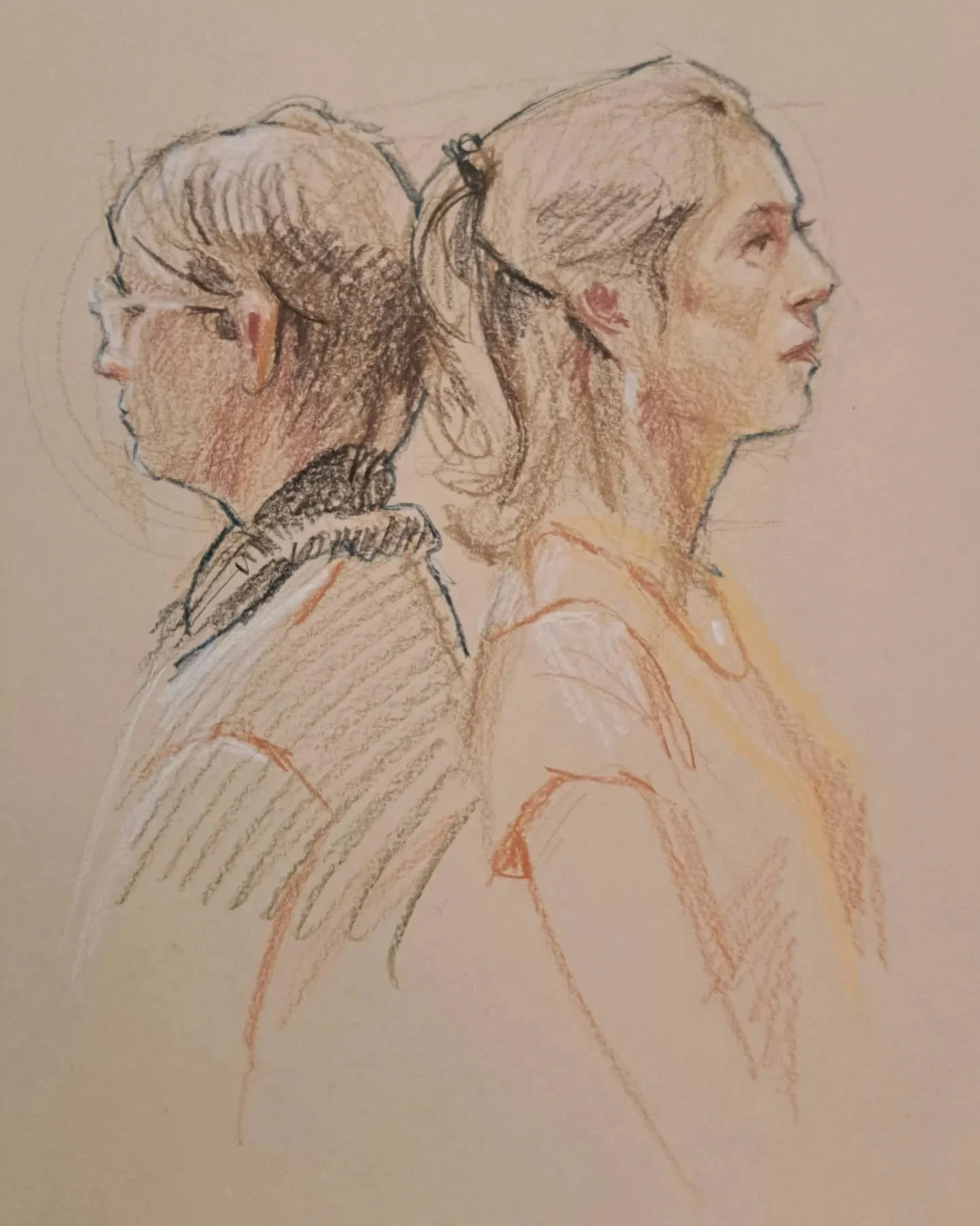 @giulianaterranartist organised another fab afternoon of 15 minute sketches for @bristol.portrait.club . Intense concentration and cameraderie as we all wrestled with likeness and proportion, taking it in turns to model. I love these people. A lot of
