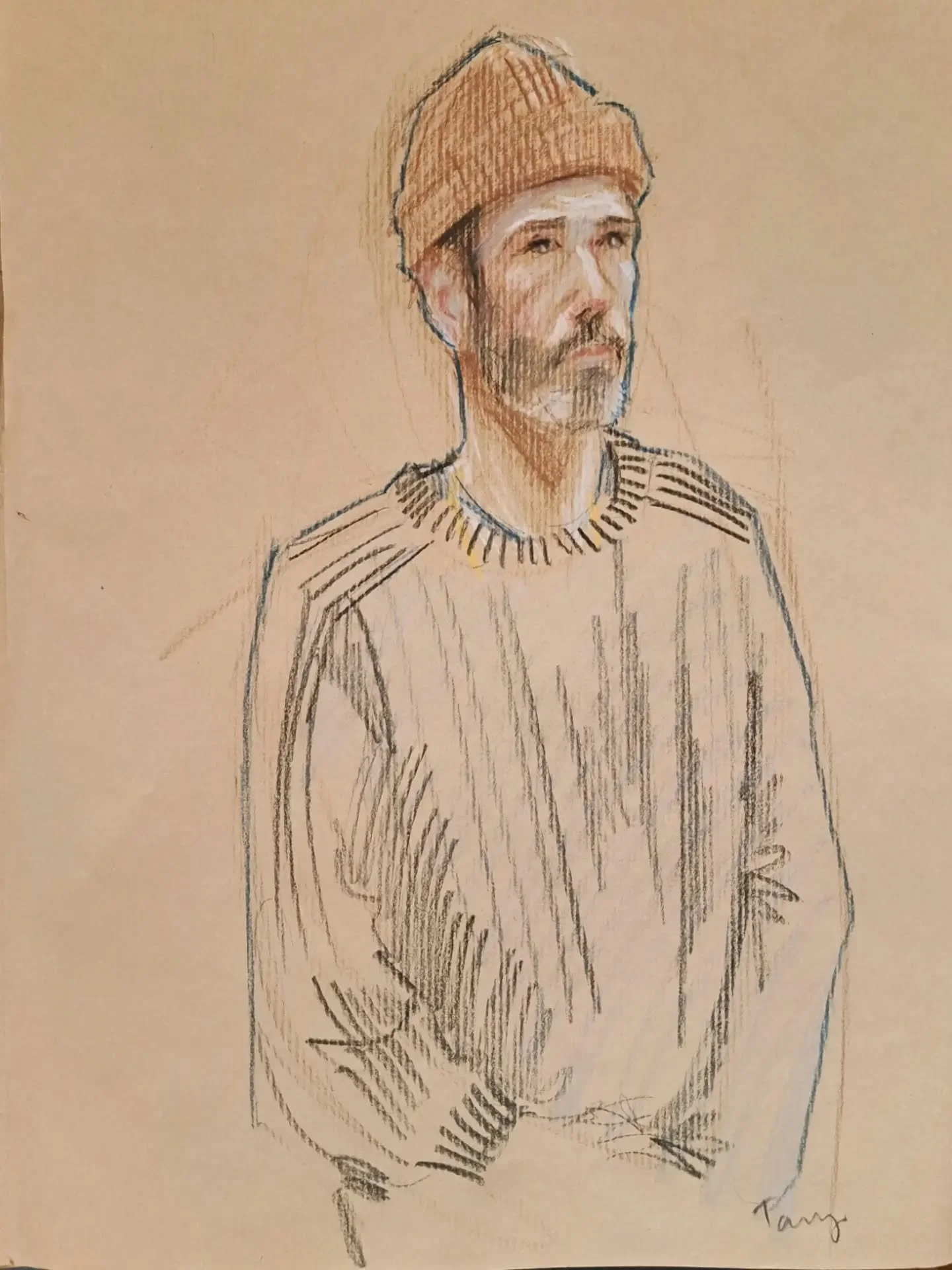 Such a joy to spend time in human connection with everyone at @bristol.portrait.club @arnolfiniarts . Some first timers, some old friends, whether sitting or sketching it's a beautiful thing... great music, but while modelling I loved the noises of a