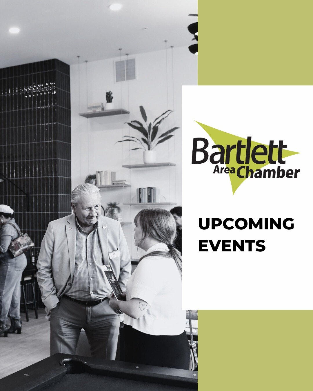 Thursday 07/03 | Ribbon Cutting 
Brooklin Byrd, DDS
12:30pm
7124 Stage Rd Ste 107
Bartlett, 38133

Tuesday 07/08 | Ribbon Cutting
Orkin
11:30am
3051 Kirby Whitten Pkwy
Bartlett, TN 38134

Thursday 07/10 | Membership Luncheon
Bartlett Baptist Church
1