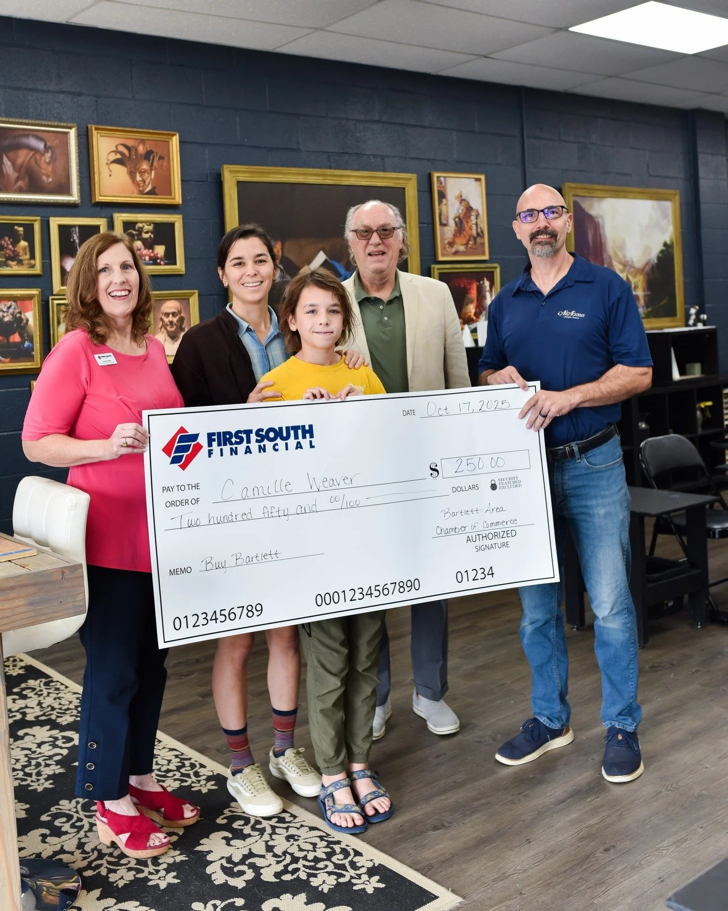 Congratulations to our Quarter 3 Buy Bartlett winner, Camille! 🎉 

She shopped local at Chamber member @artacademyofmemphis of Memphis and took home the $250 prize!

Thank you to @firstsouthfinancial for sponsoring this campaign and joining us to pr