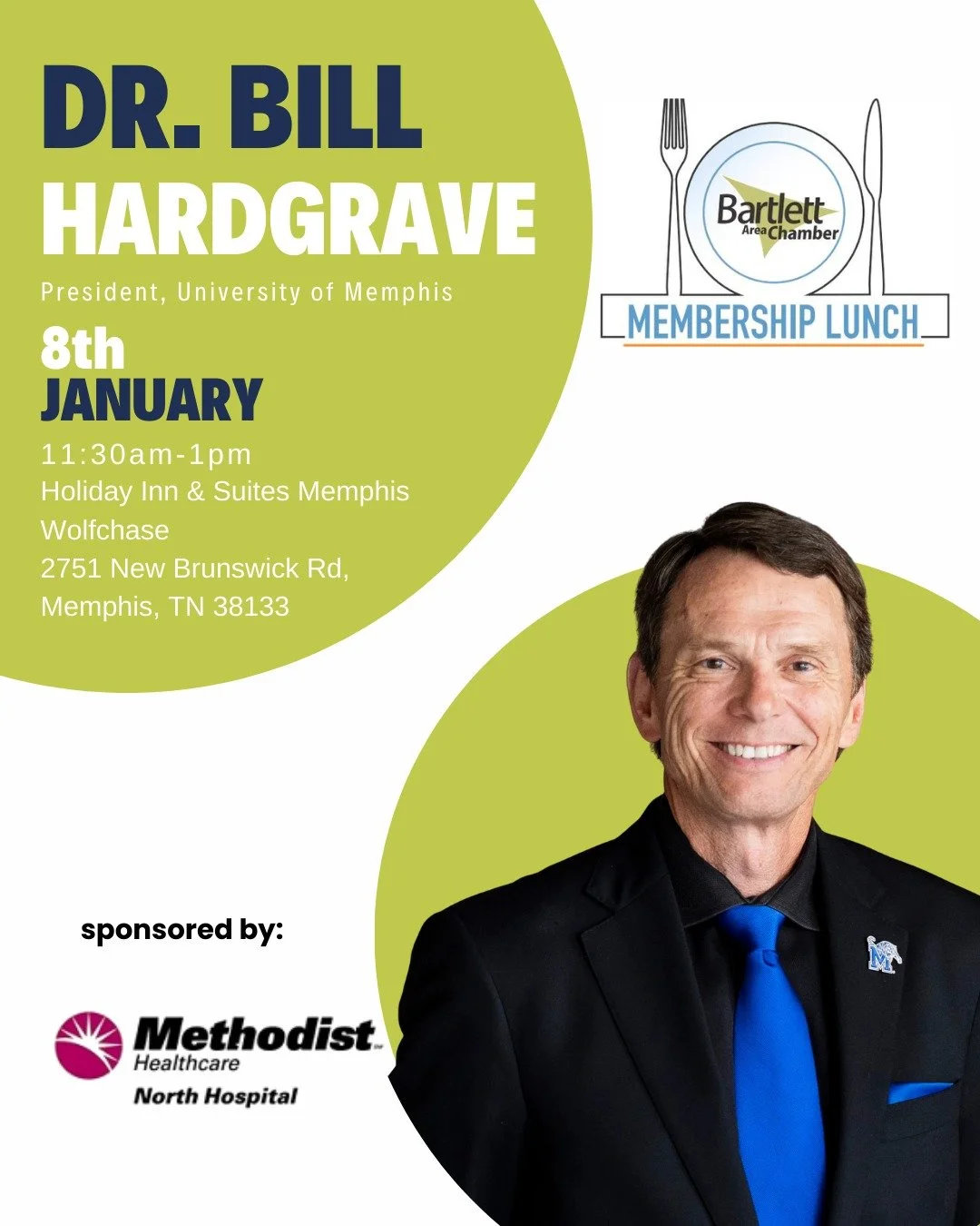 We&rsquo;re kicking off the New Year and our first Membership Luncheon of 2026 at a brand-new venue!

Join us on Thursday, January 8 at the Holiday Inn &amp; Suites Memphis Wolfchase Galleria for an engaging program featuring Dr. Bill Hardgrave, Pres