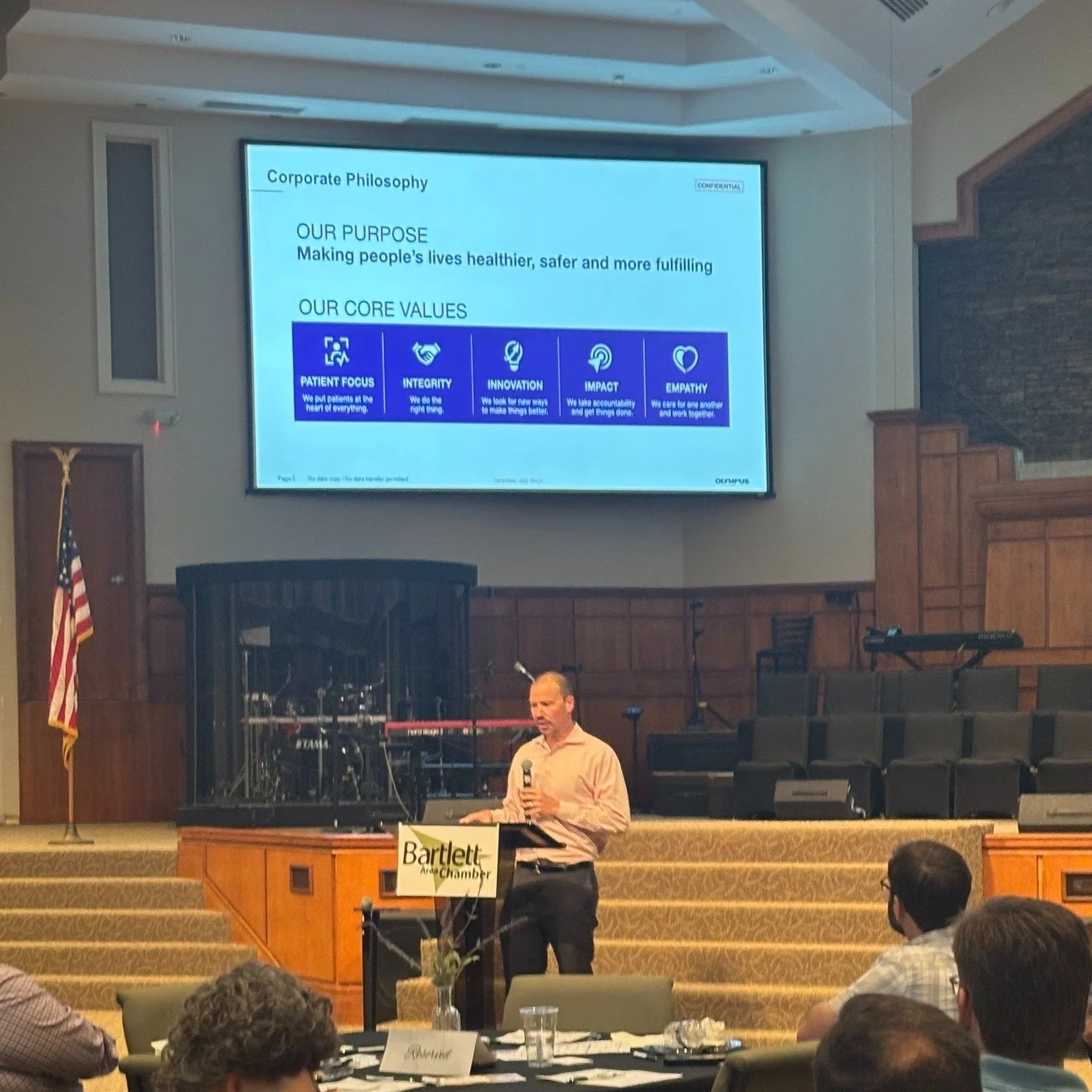 Thank you to everyone who joined us for our Membership Luncheon yesterday!

A special thank you to Daniel Zahrly, the Site General Manager for Olympus for an amazing talk and Bartlett Baptist Church for hosting us!  Thank you also to our generous spo