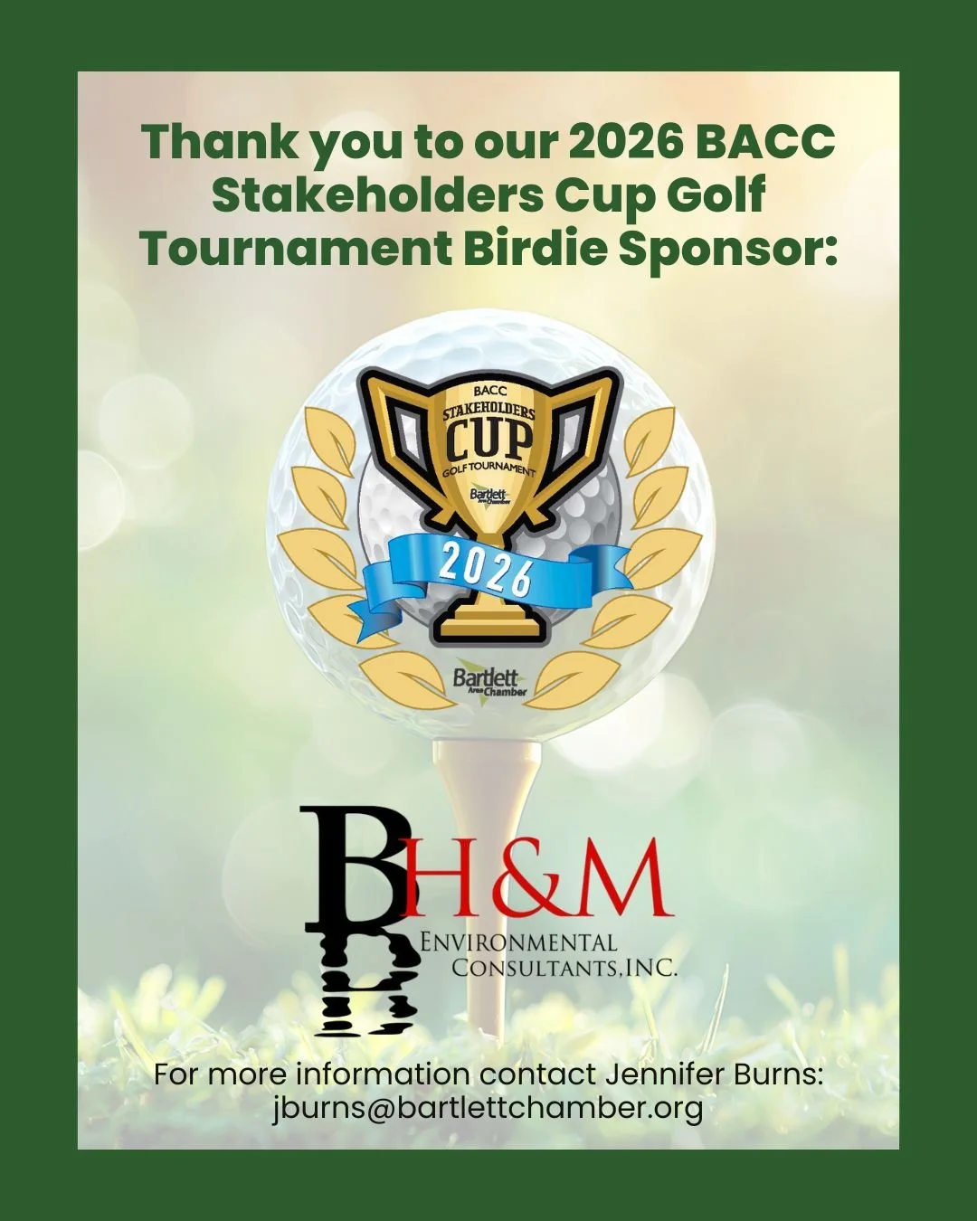 Thank you to our 2026 BACC First South Financial Stakeholder&rsquo;s Cup Golf Tournament Birdie Sponsor, BH&amp;M Environmental Consultants. 
@bhmenvironmental BH&amp;M Environmental