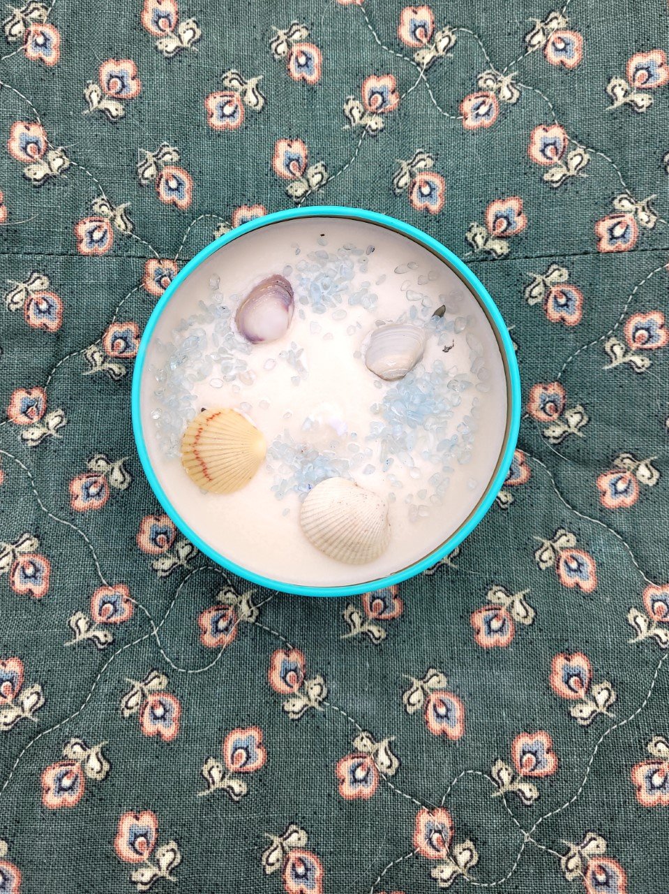 Whether made with crystal chips and shells or larger gemstones and crystals, or frankincense and myrrh resins or important flowers and herbs, your candle will smell divine!  Use for intentions, aromatherapy, energy clearing or just to put a smile on 