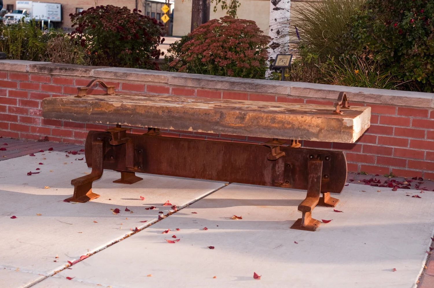 RECYCLED RAILROAD RAIL BENCH