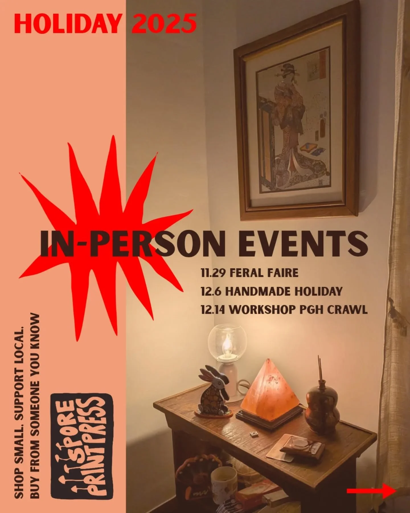 Happy small business Saturday! I have three in person events left for the season - each one with great hosts and vendors. Come join the festivities, say hi to your friends and neighbors, and support local makers!