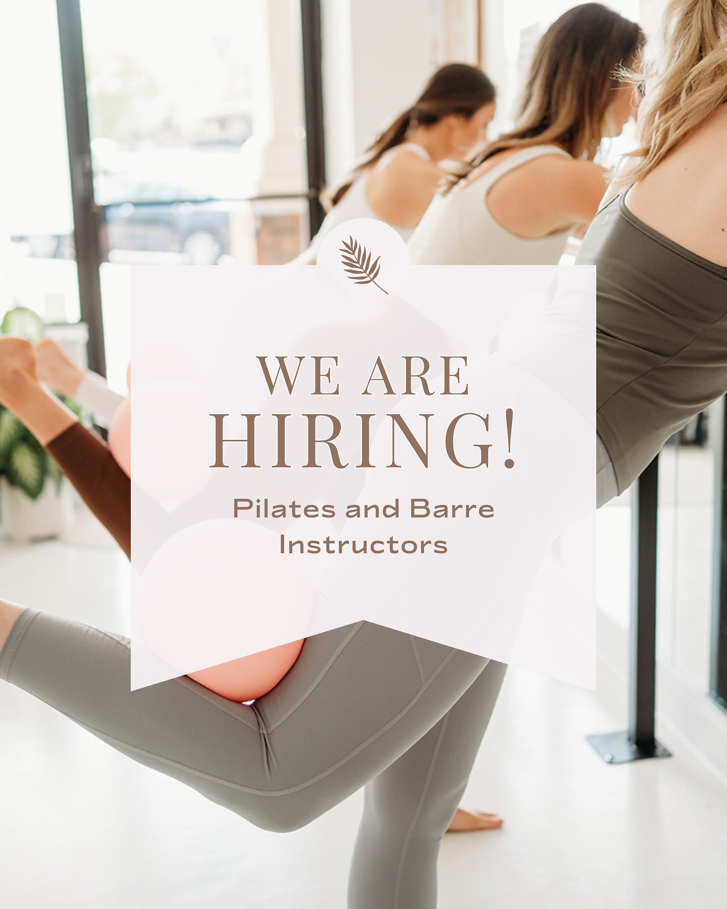 WE ARE HIRING!✨
We&rsquo;re looking to add certified Pilates and Barre instructors to join our team!
If you love teaching, uplifting others and building community, we&rsquo;d love to meet you!

📩 Send us a message to apply!

#PilatesInstructor #Barr