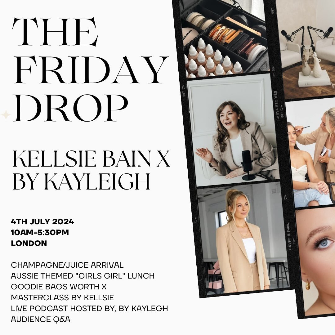 It&rsquo;s a big one today!! I&rsquo;m so bloody privileged and honoured to announce today&rsquo;s Friday Drop - and it&rsquo;s only the Kellsie Bain x By Kayleigh live masterclass AND live podcast!! 
A whole day of wholesome girly fun - Aussie style