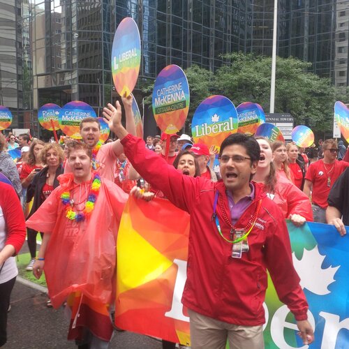 Yasir Naqvi showing Liberal Pride in Ottawa Centre