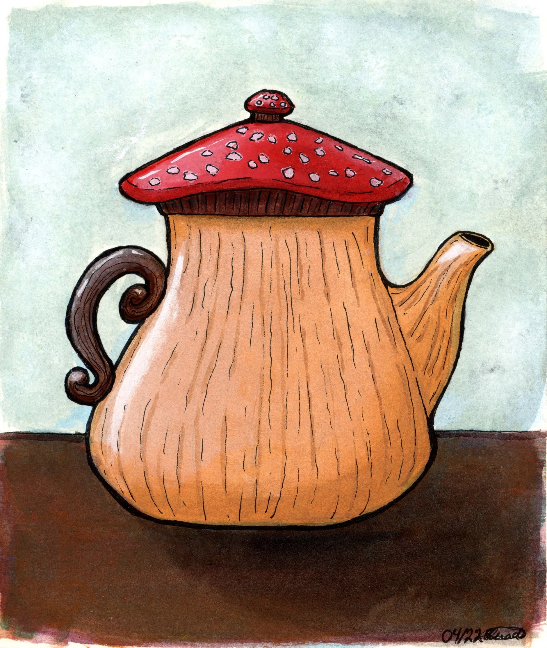 I'm a little Teapot, short and stout - Gouache auf Papier - 12cm x 14cm