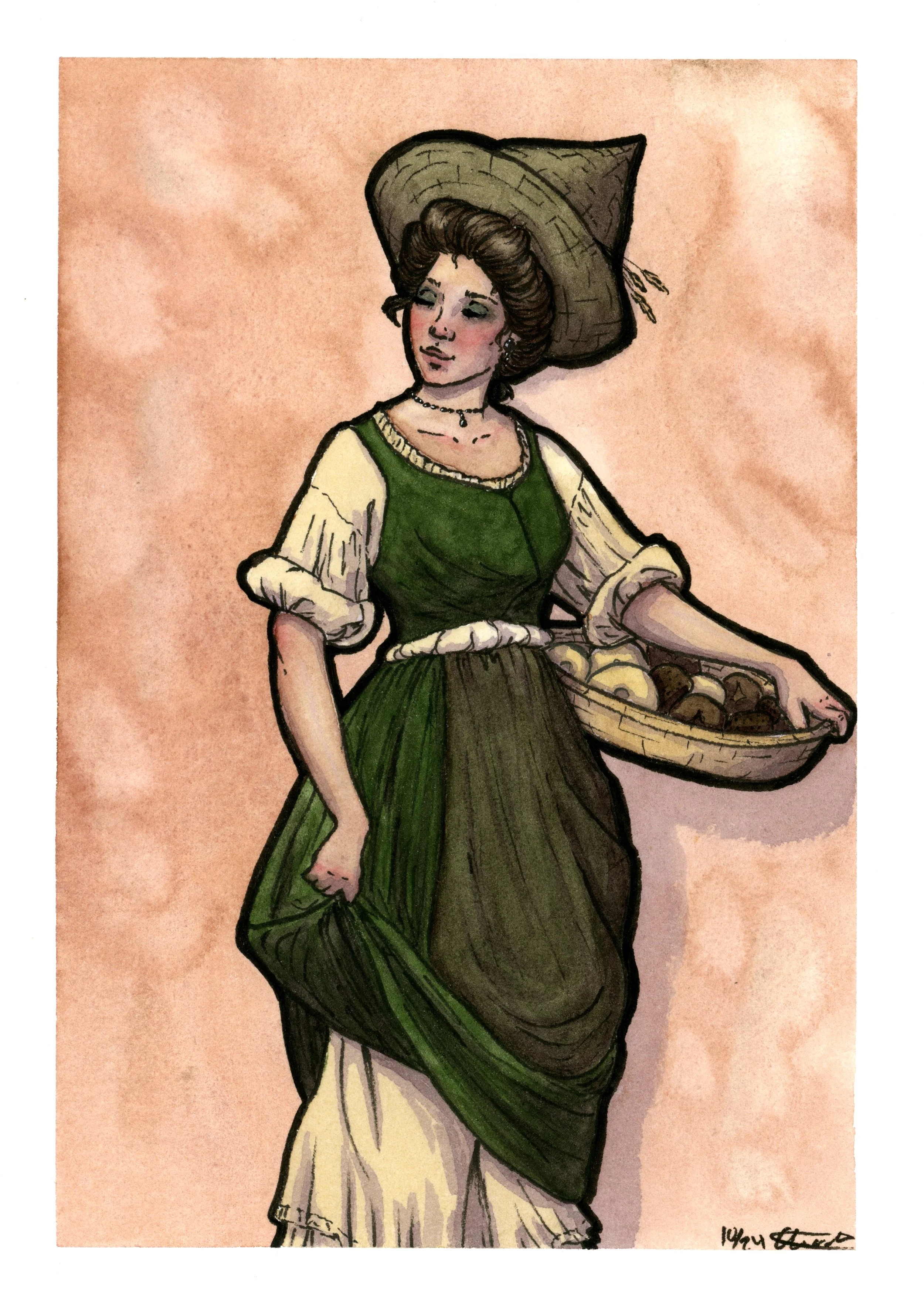 Witchtober 2024- Baker - Aquarell auf Papier - 15cm x 21cm