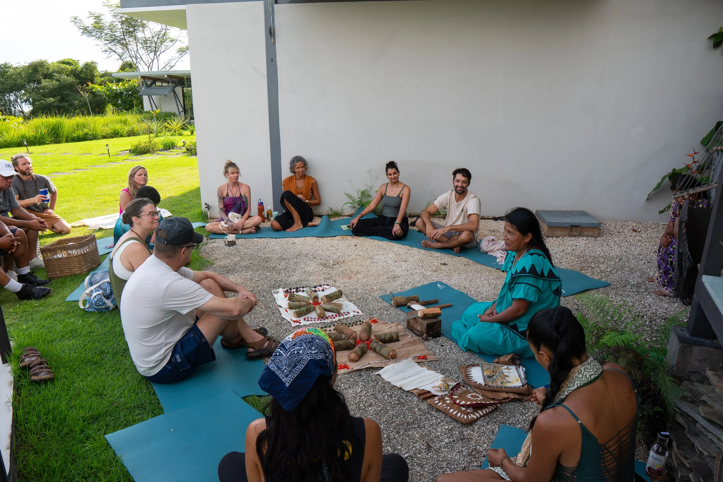 small group gathered for a somatic breathwork session at a Costa Rica healing retreat