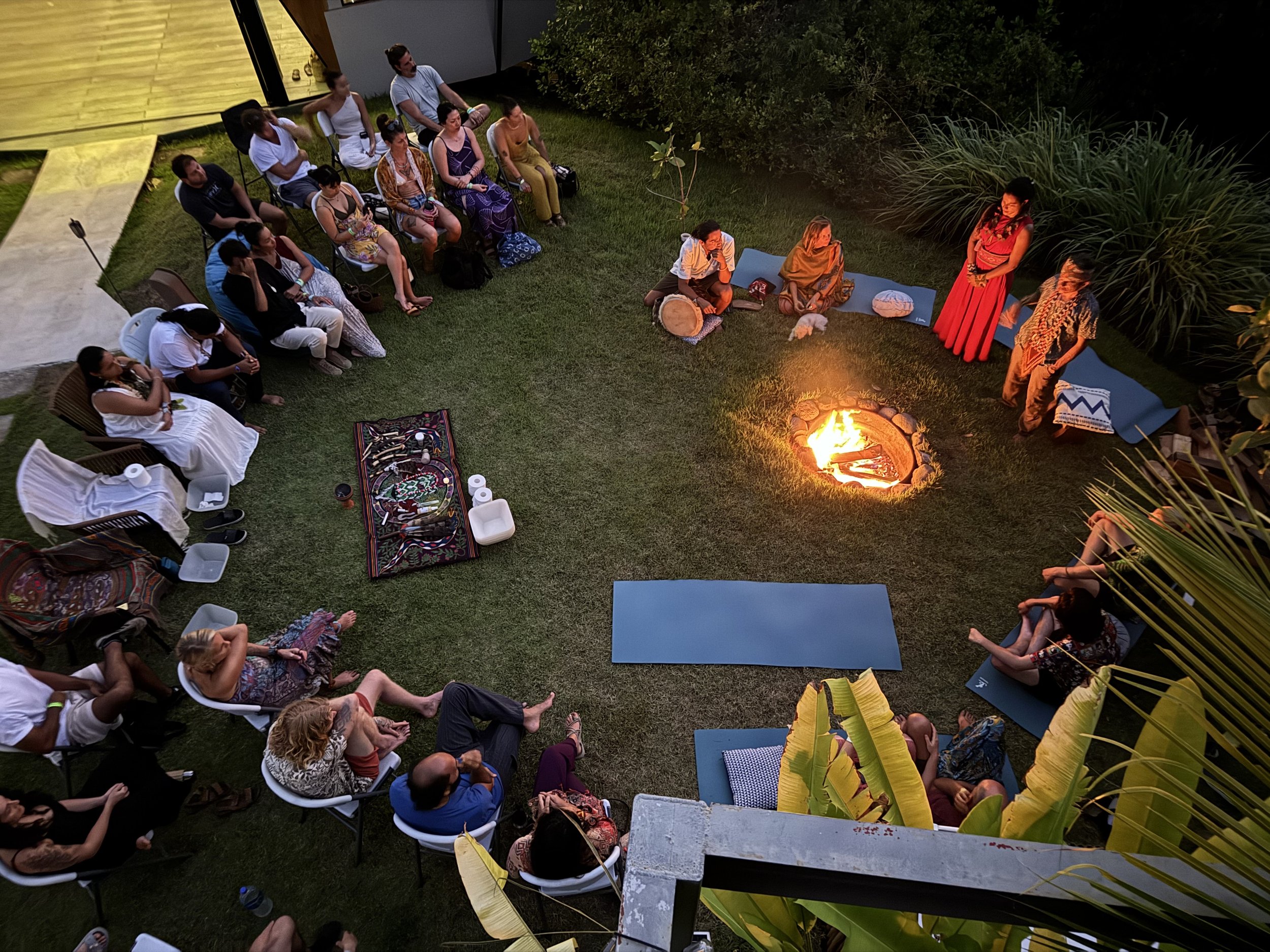 small group gathered for a somatic breathwork session at a Costa Rica healing retreat