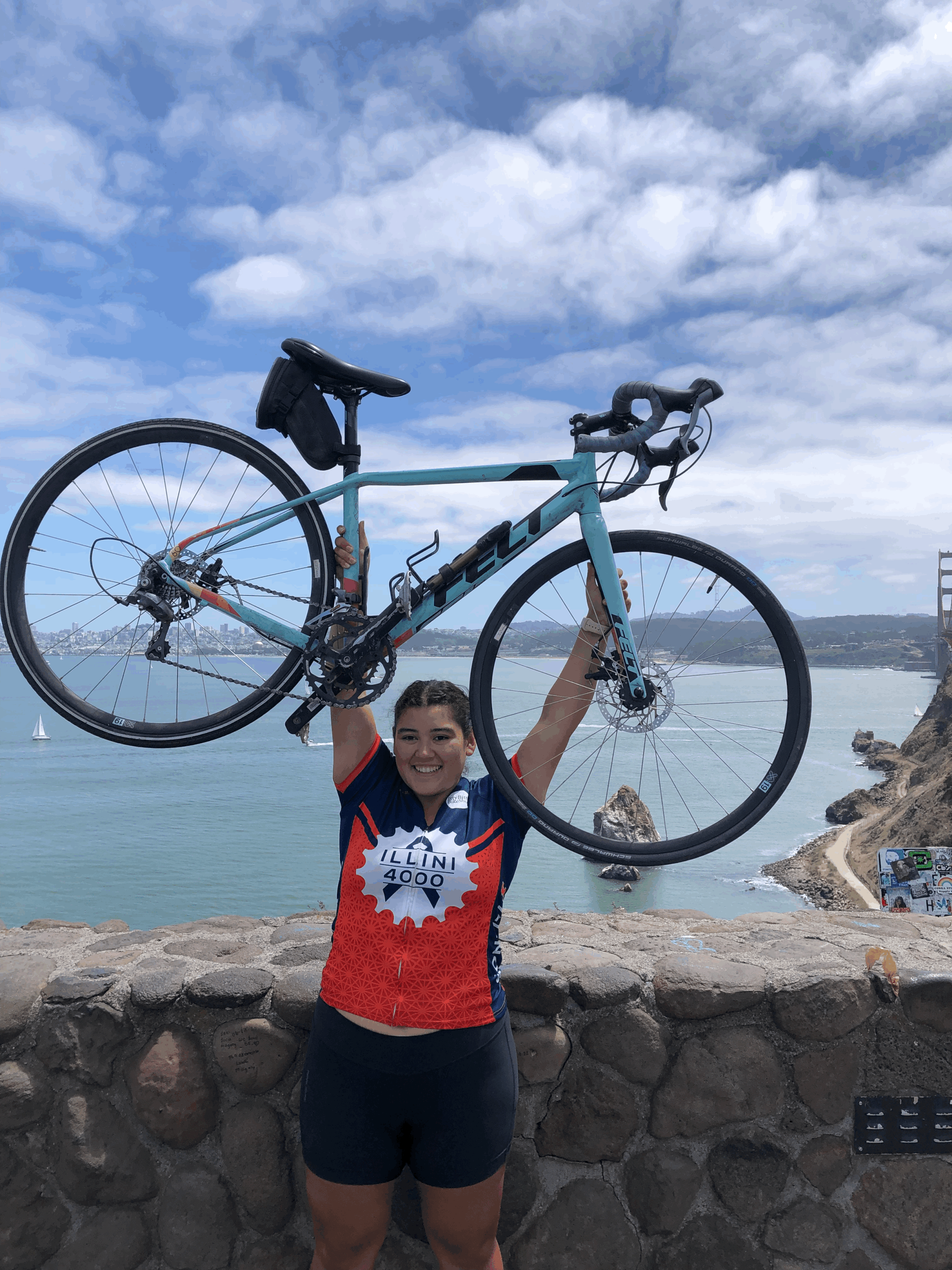 Biking Across the Country at Golden Gate Bridge San Francisco