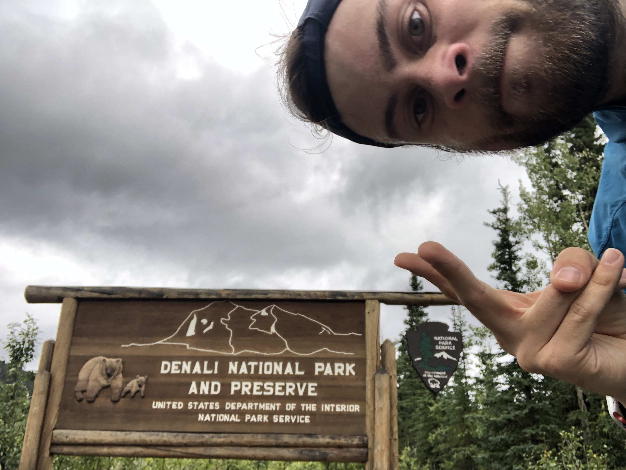 Entrance Sign at Denali National Park in Alaska